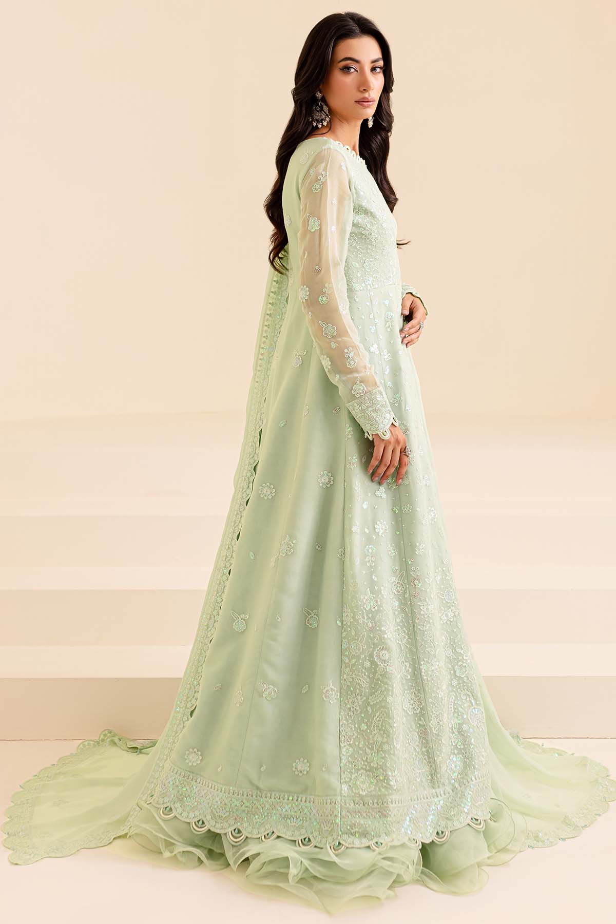 Farasha Unstitched Embroidered Lumiere Festive Formal | Aqua Dream