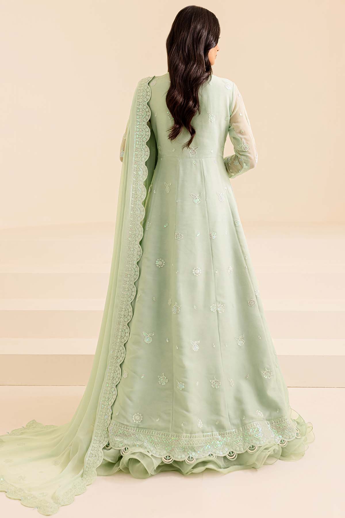 Farasha Unstitched Embroidered Lumiere Festive Formal | Aqua Dream