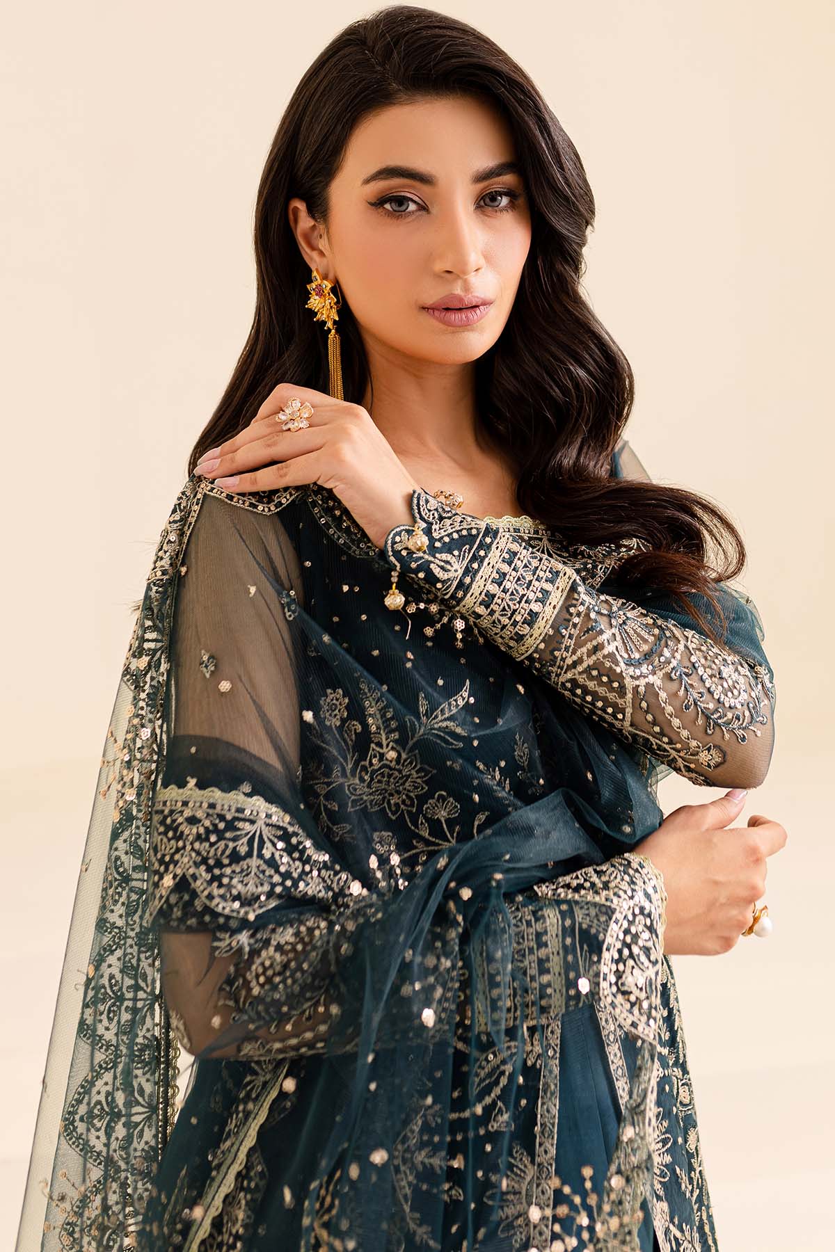 Farasha Unstitched Embroidered Lumiere Festive Formal | Petal Dream