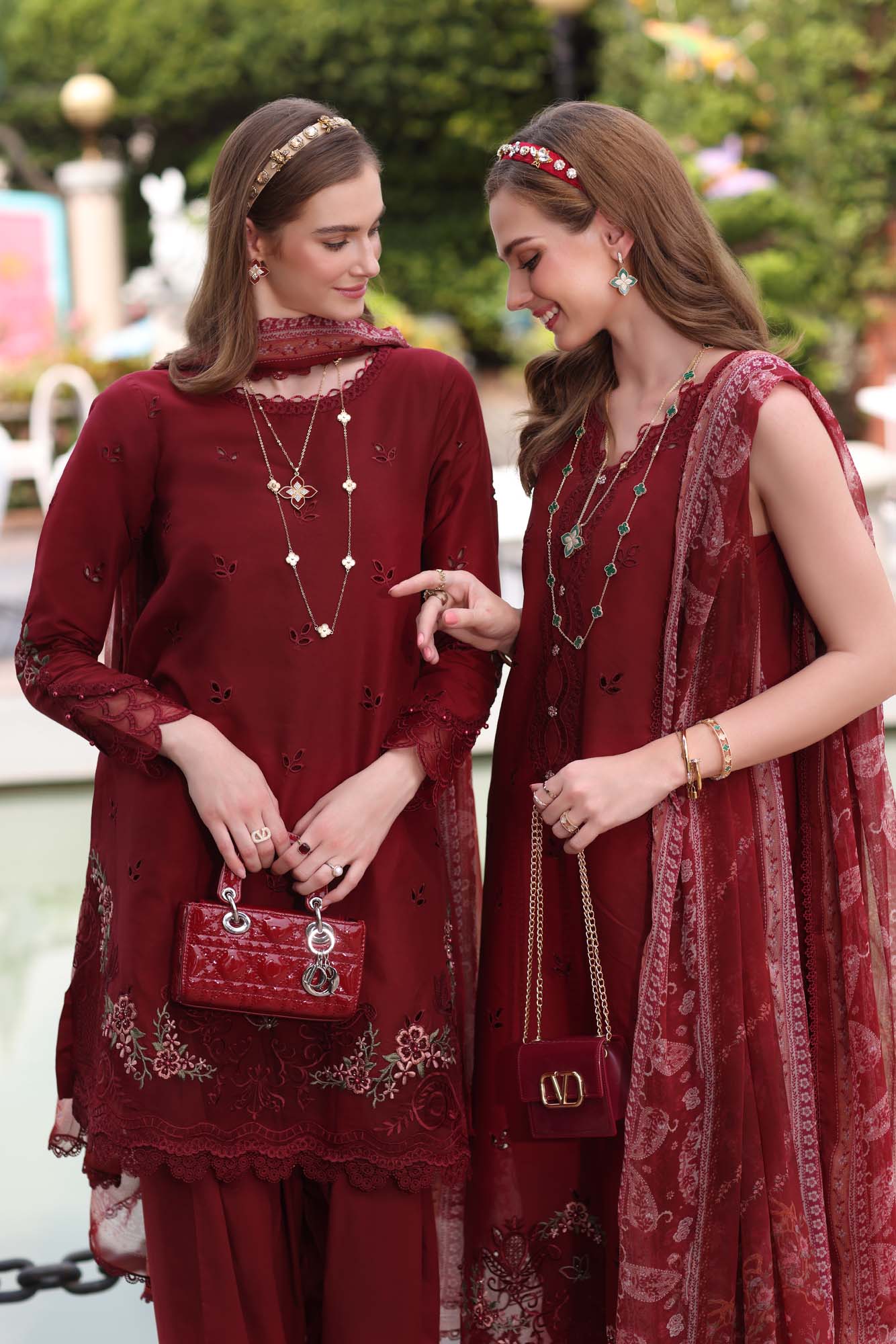 Noor by Sadia Chickenkari Eid Edit 2025 | D1- Mulberry Red