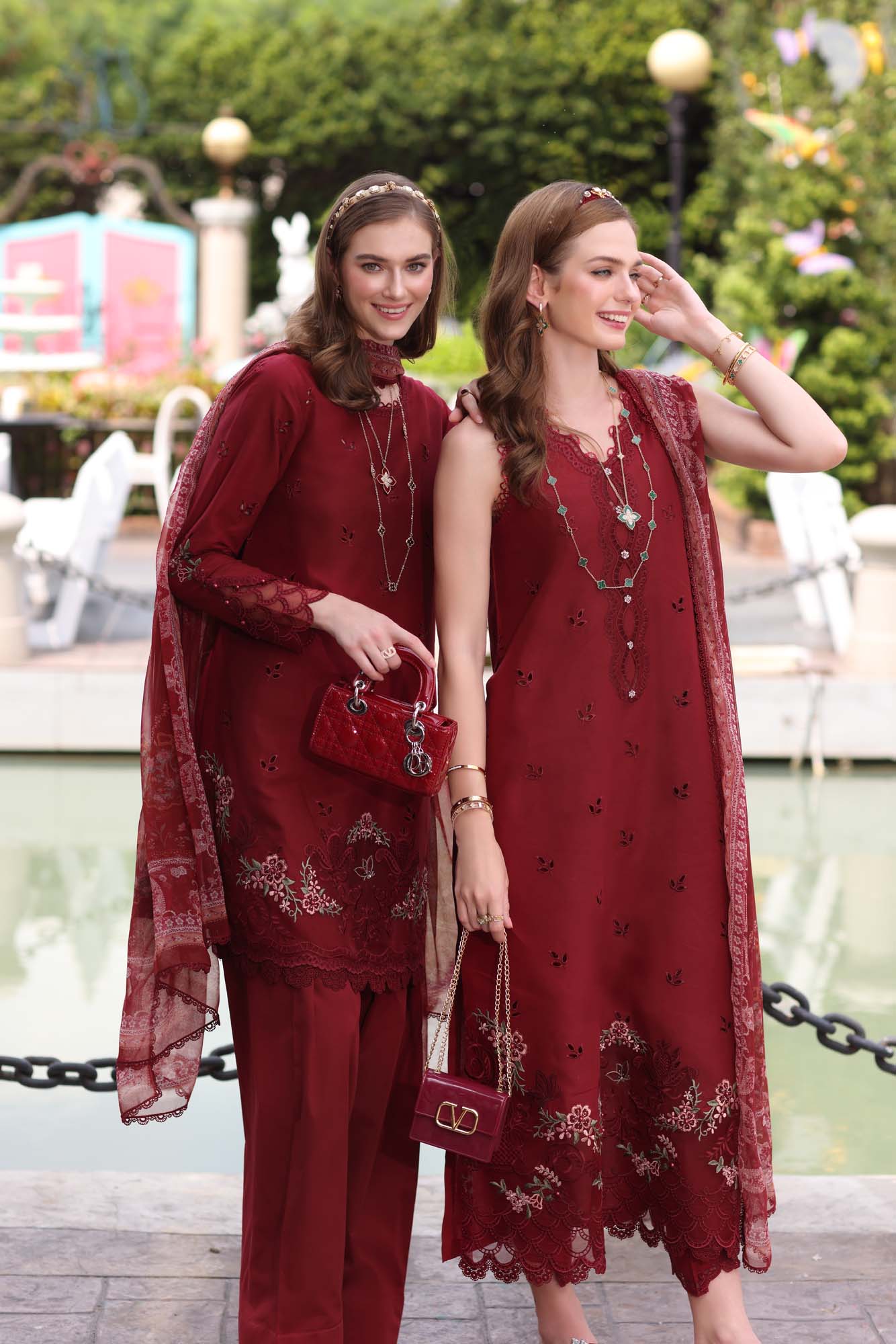 Noor by Sadia Chickenkari Eid Edit 2025 | D1- Mulberry Red