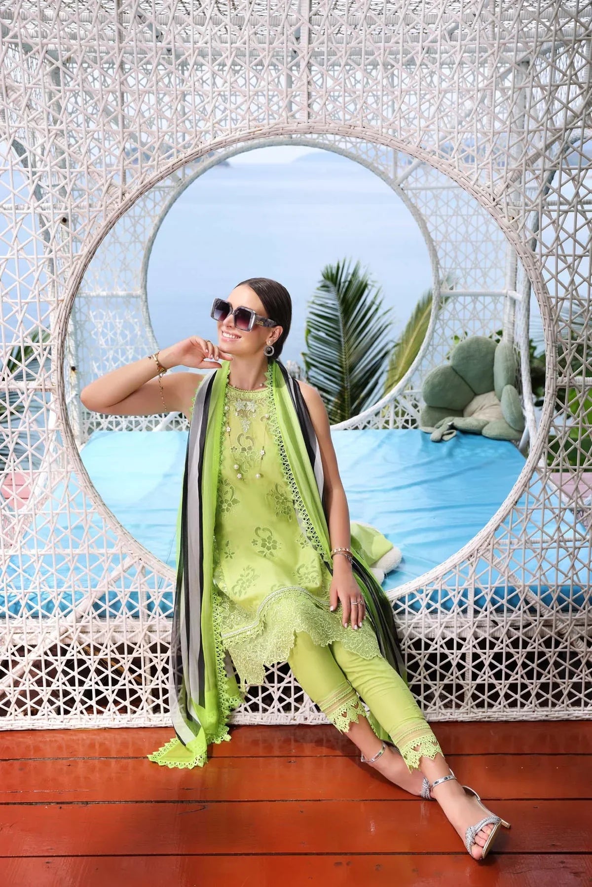 Noor by Saadia Asad Luxe Printkari Lawn 2024 | D8-B - Mirha Fashion