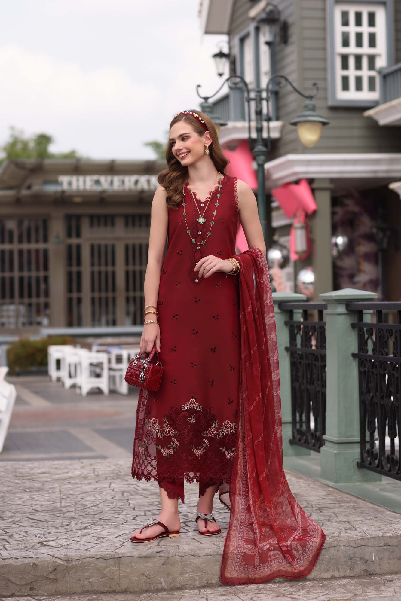 Noor by Sadia Chickenkari Eid Edit 2025 | D1- Mulberry Red