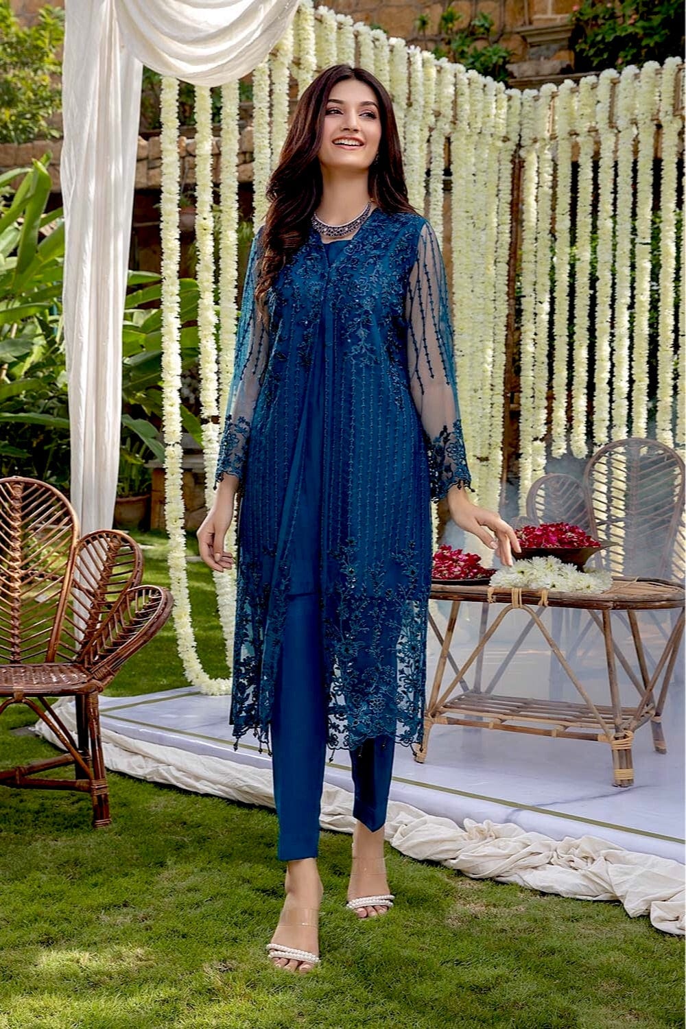 Azure Luxury Formals Unstitched Shirt | Aurora