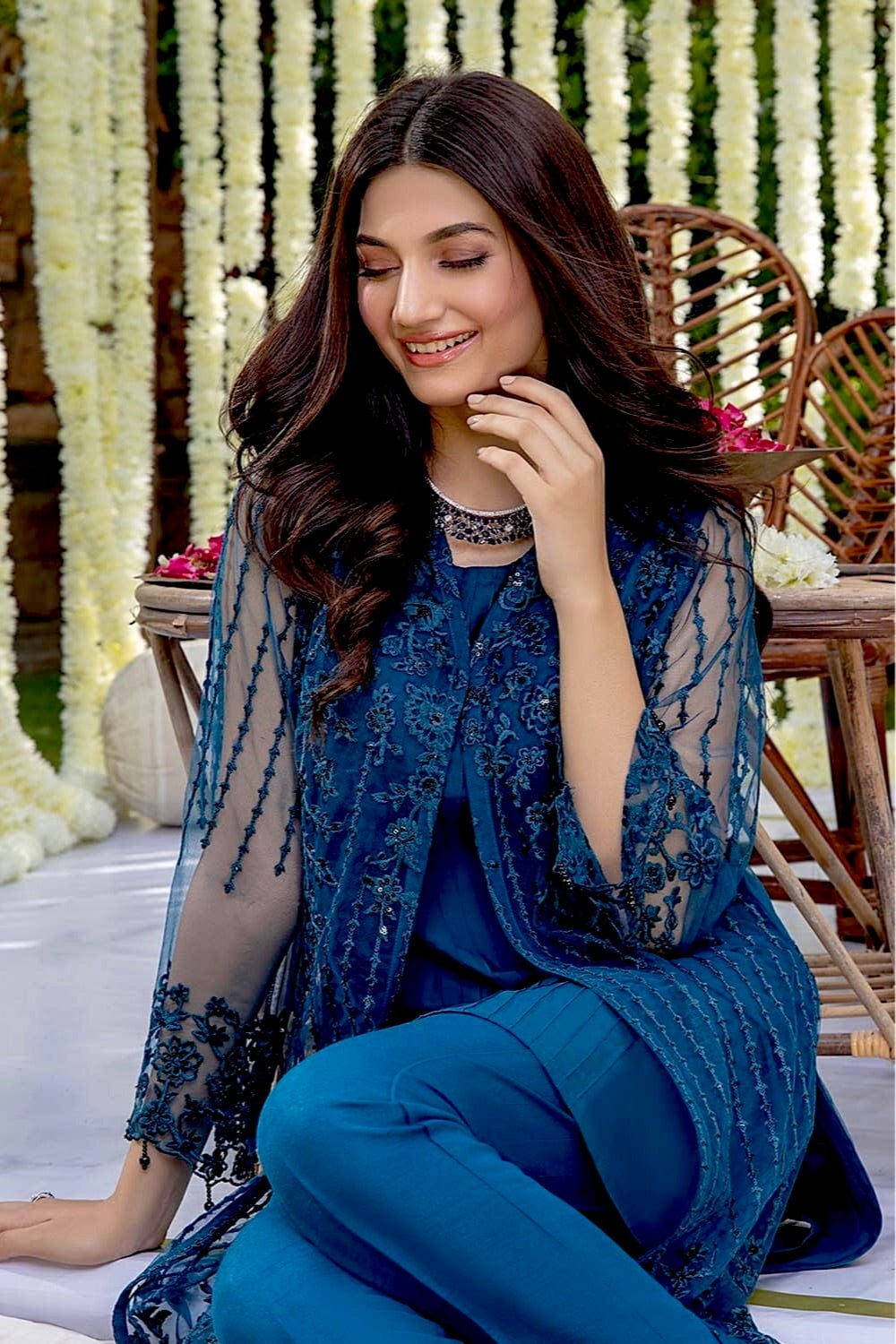 Azure Luxury Formals Unstitched Shirt | Aurora