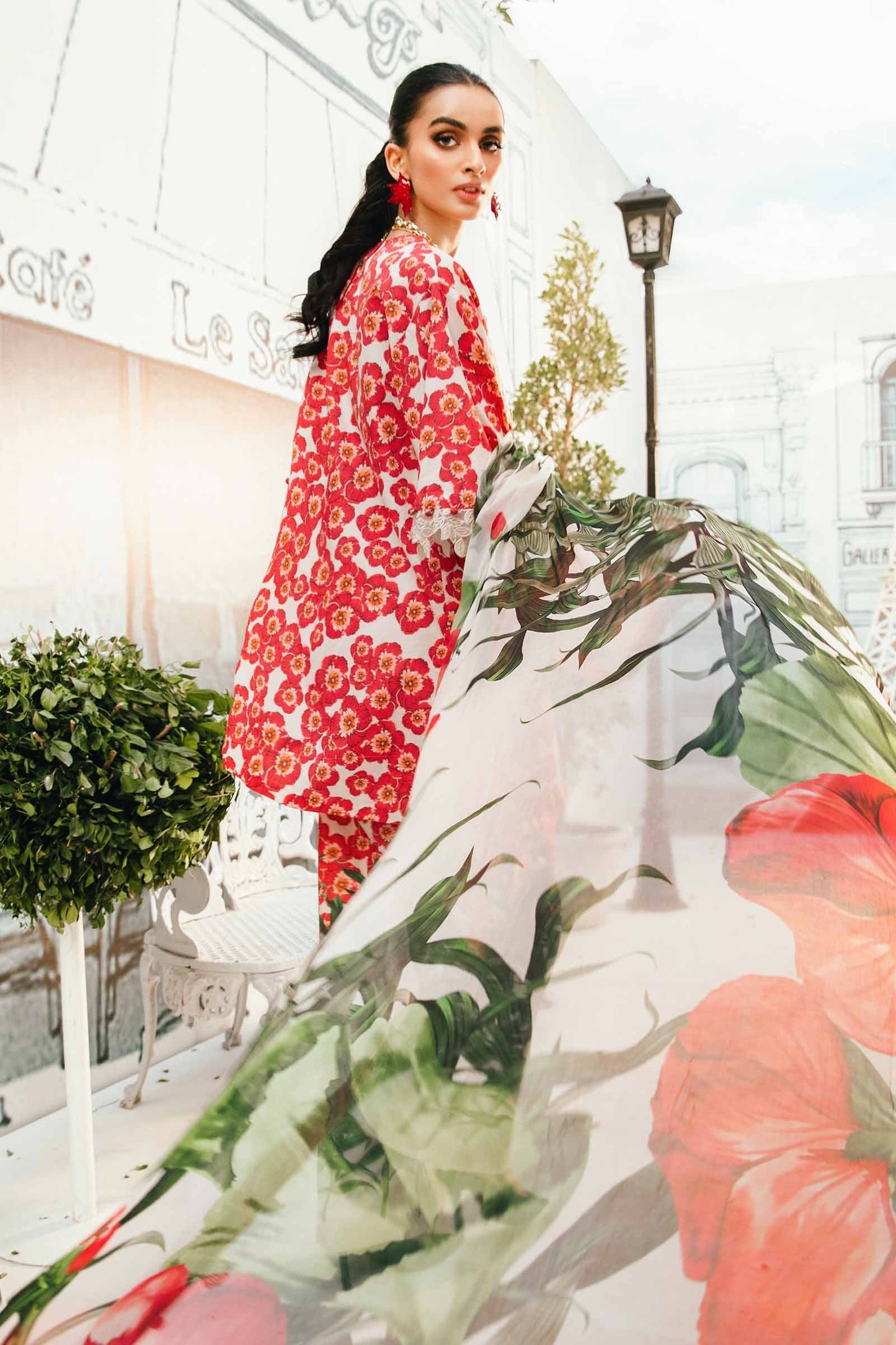 Maria B MPrints- 3 Piece Unstitched Embroidered Lawn Suit | MPT-6-B