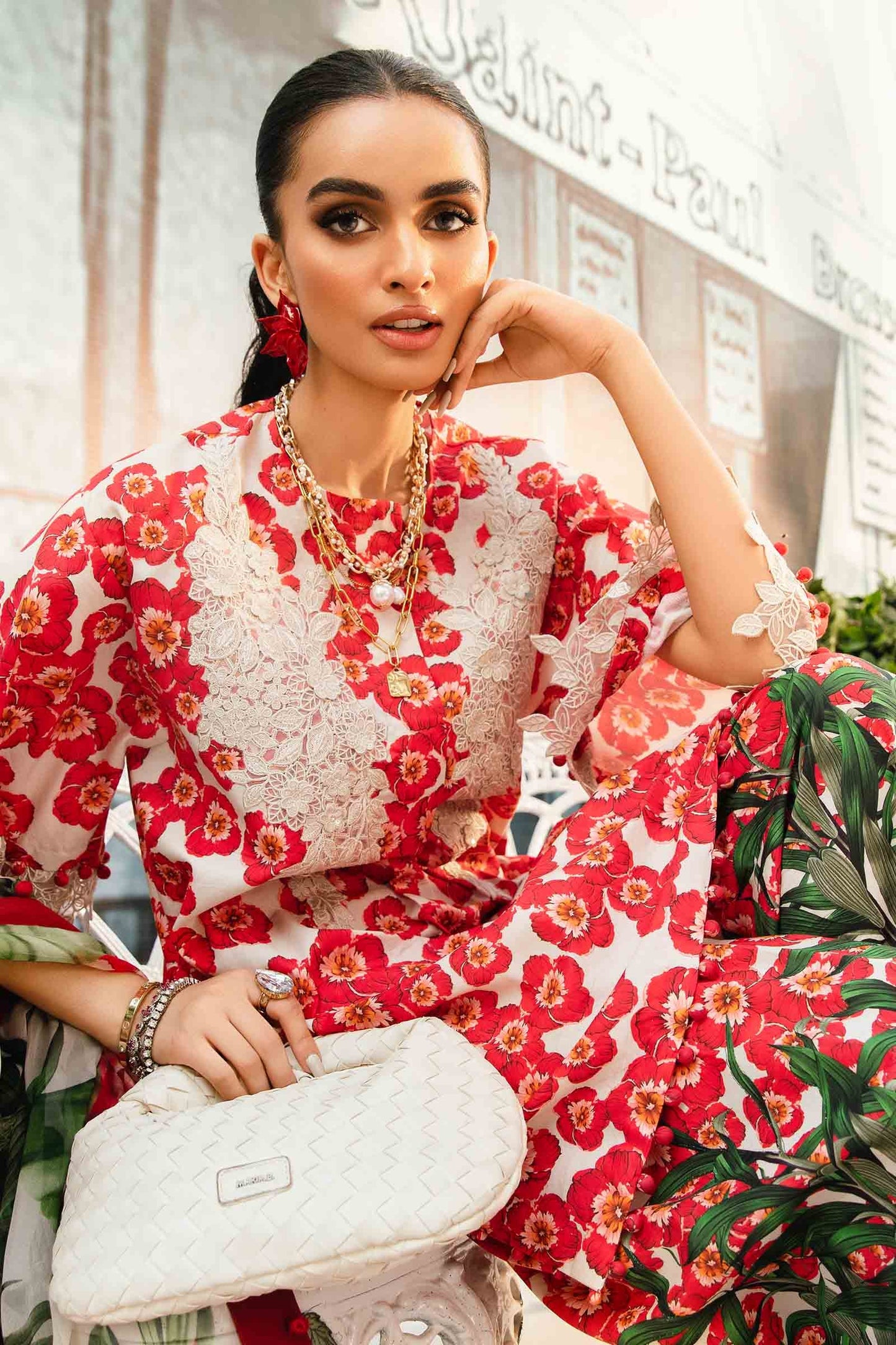 Maria B MPrints- 3 Piece Unstitched Embroidered Lawn Suit | MPT-6-B