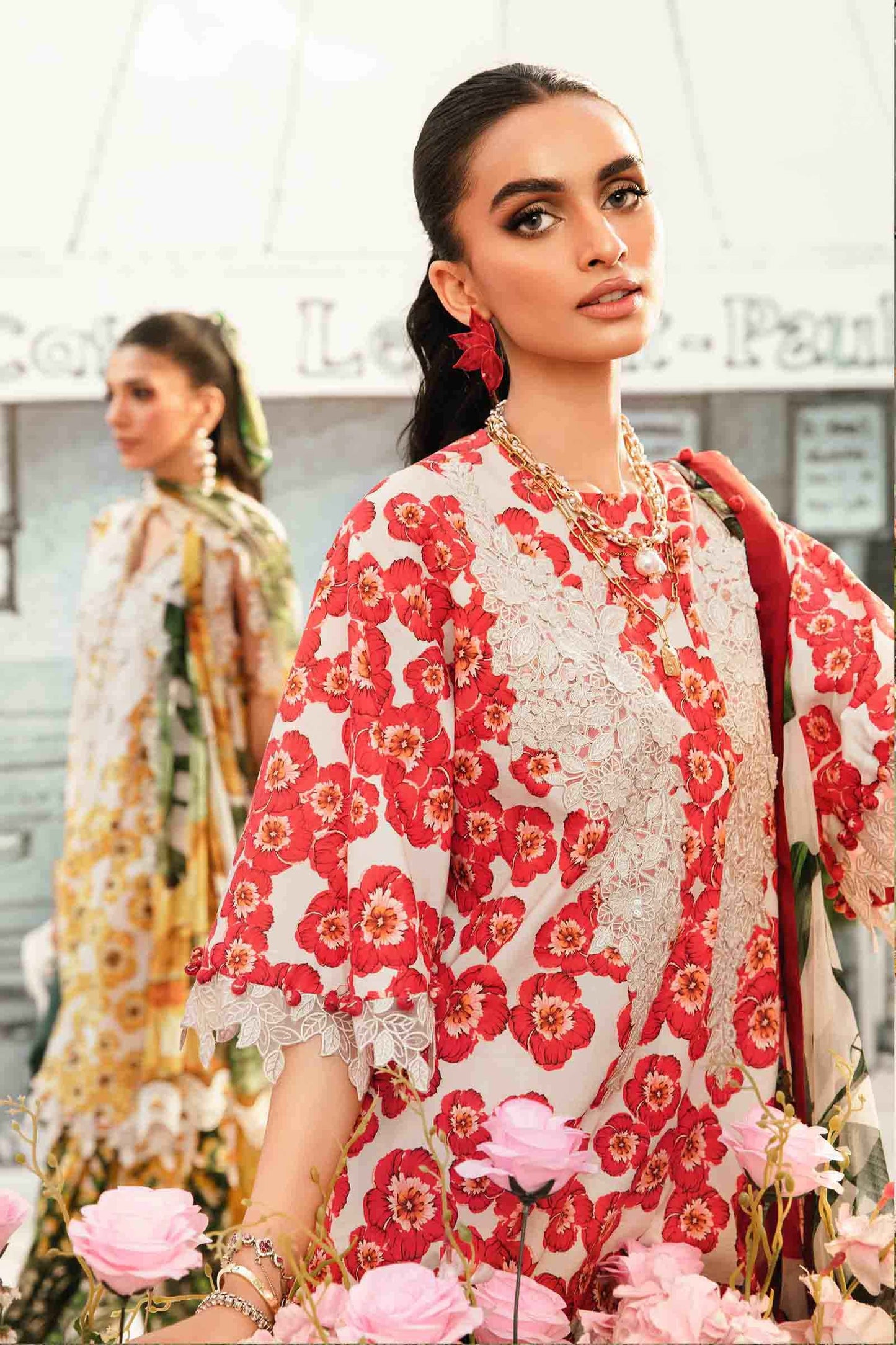 Maria B MPrints- 3 Piece Unstitched Embroidered Lawn Suit | MPT-6-B