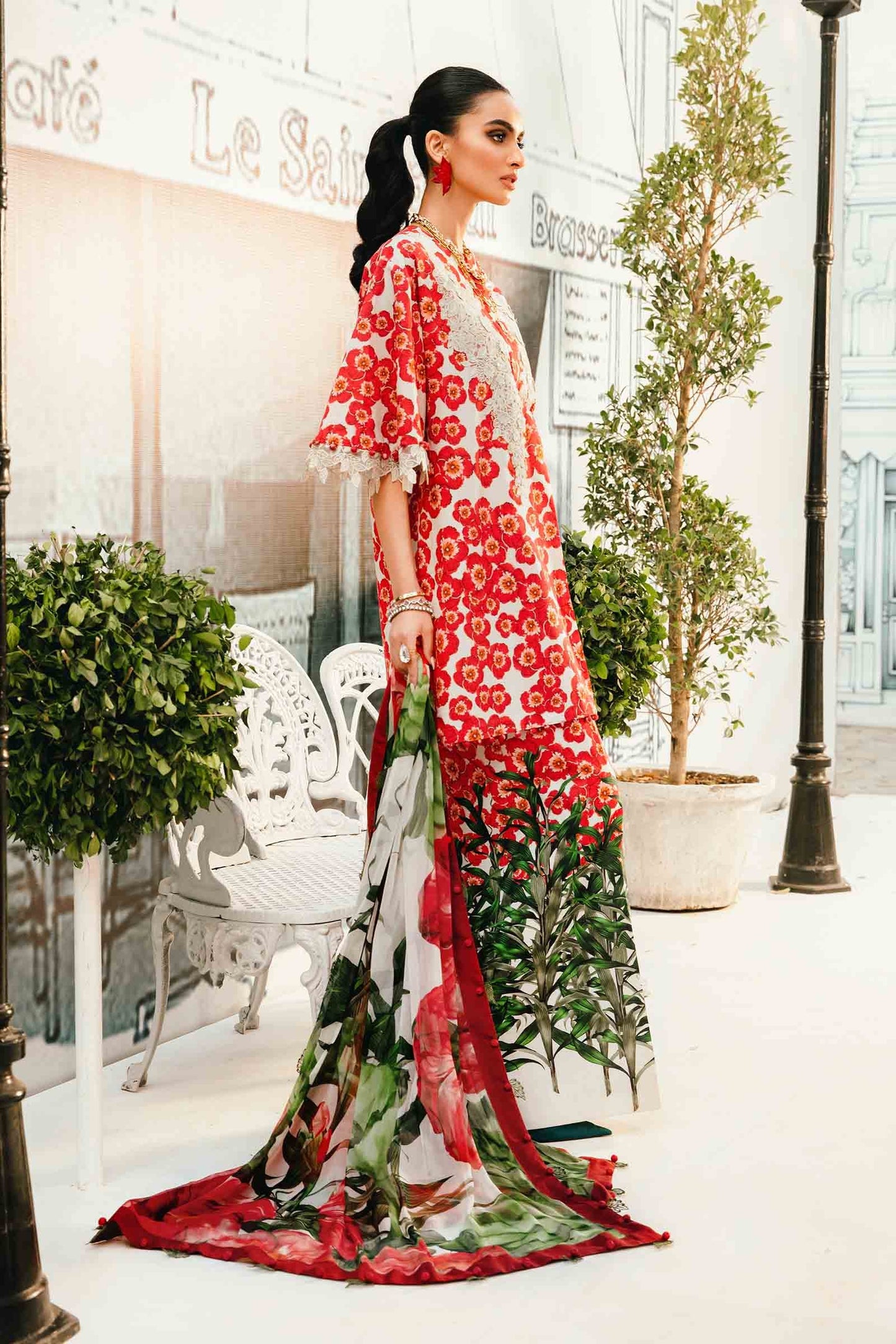 Maria B MPrints- 3 Piece Unstitched Embroidered Lawn Suit | MPT-6-B