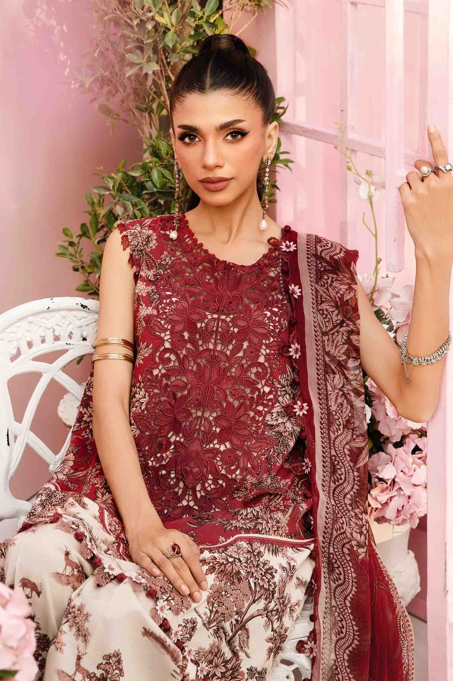 Maria B MPrints- 3 Piece Unstitched Embroidered Lawn Suit | MPT-8-A