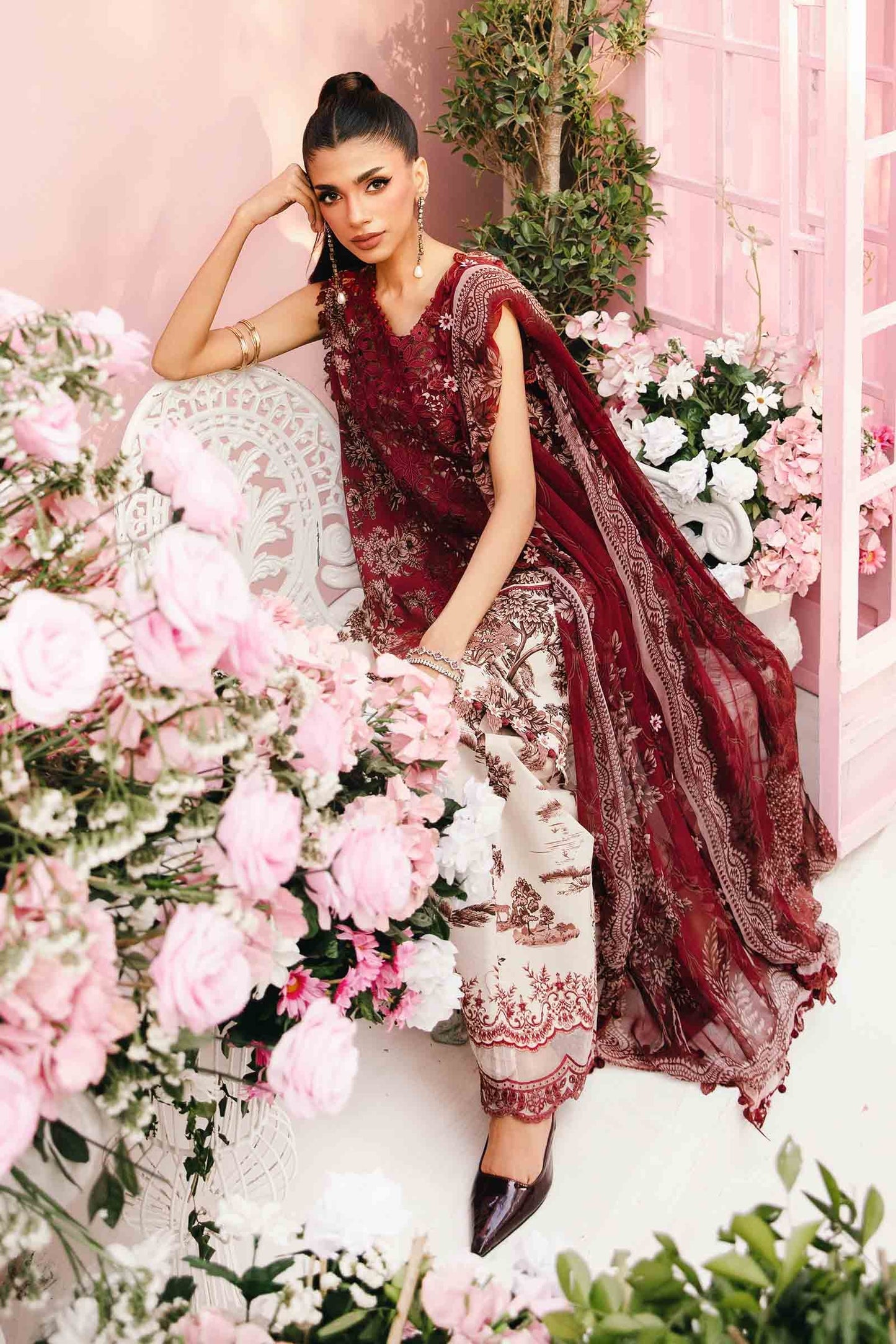 Maria B MPrints- 3 Piece Unstitched Embroidered Lawn Suit | MPT-8-A