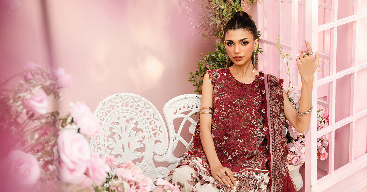 Maria B MPrints- 3 Piece Unstitched Embroidered Lawn Suit | MPT-8-A