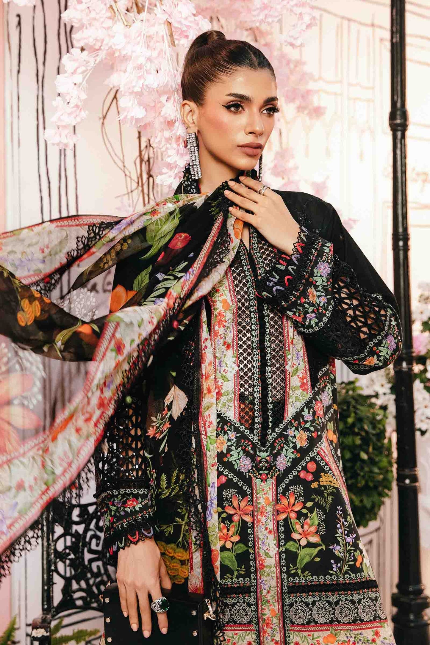 Maria B MPrints- 3 Piece Unstitched Embroidered Lawn Suit | MPT-2610-B