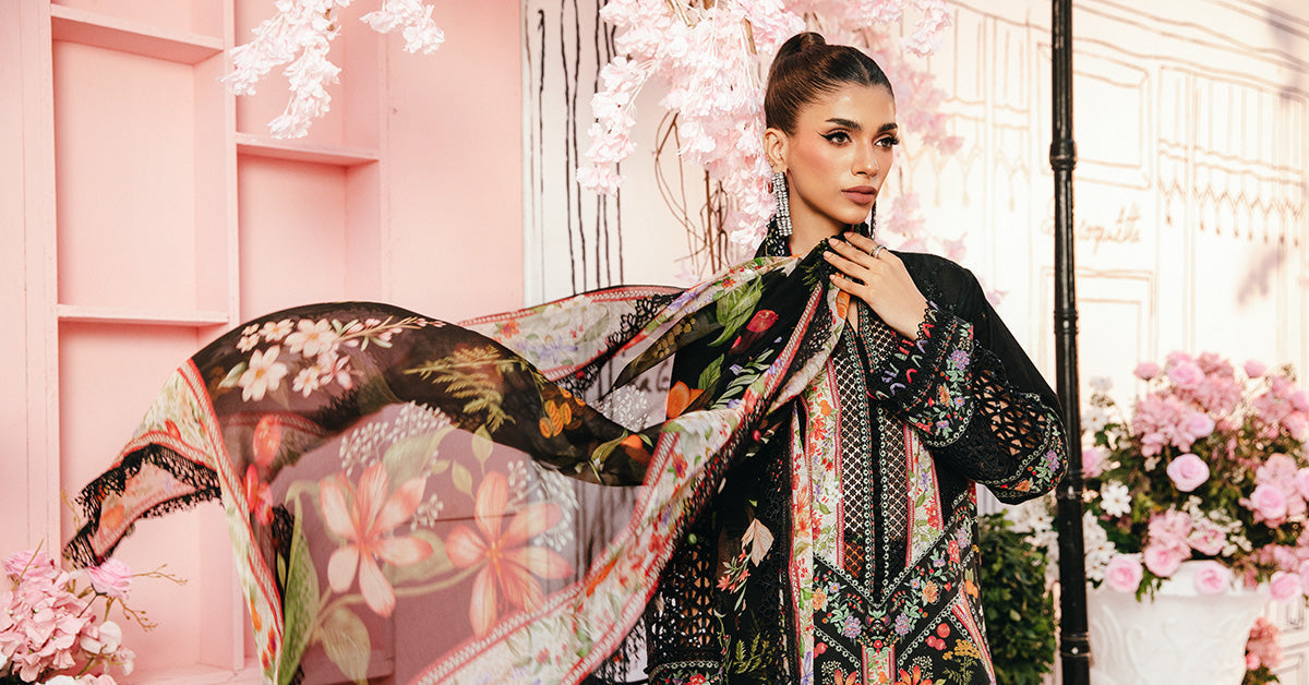 Maria B MPrints- 3 Piece Unstitched Embroidered Lawn Suit | MPT-2610-B