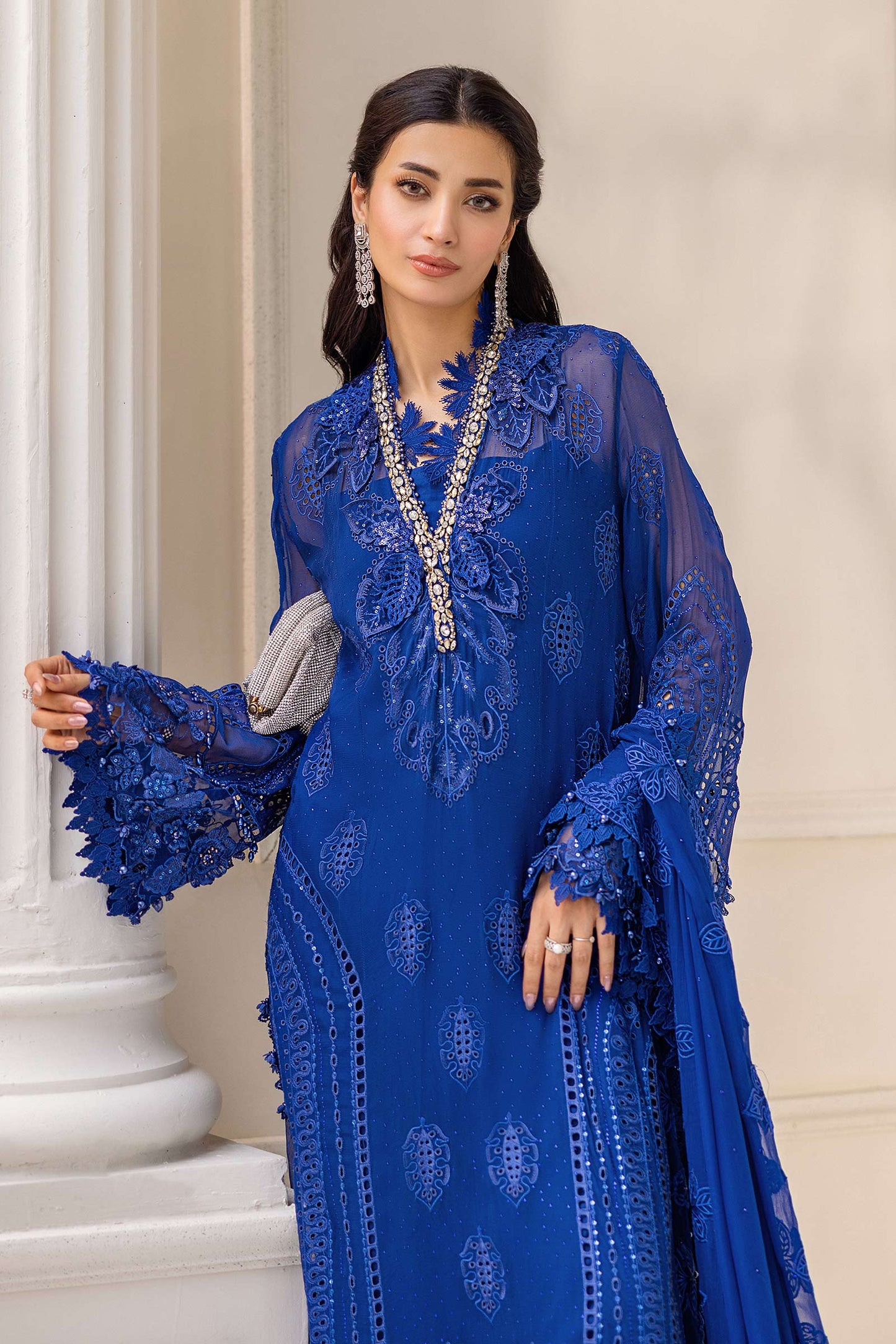 Maria.B. Unstitched Chiffon Embroidered Suit - 103