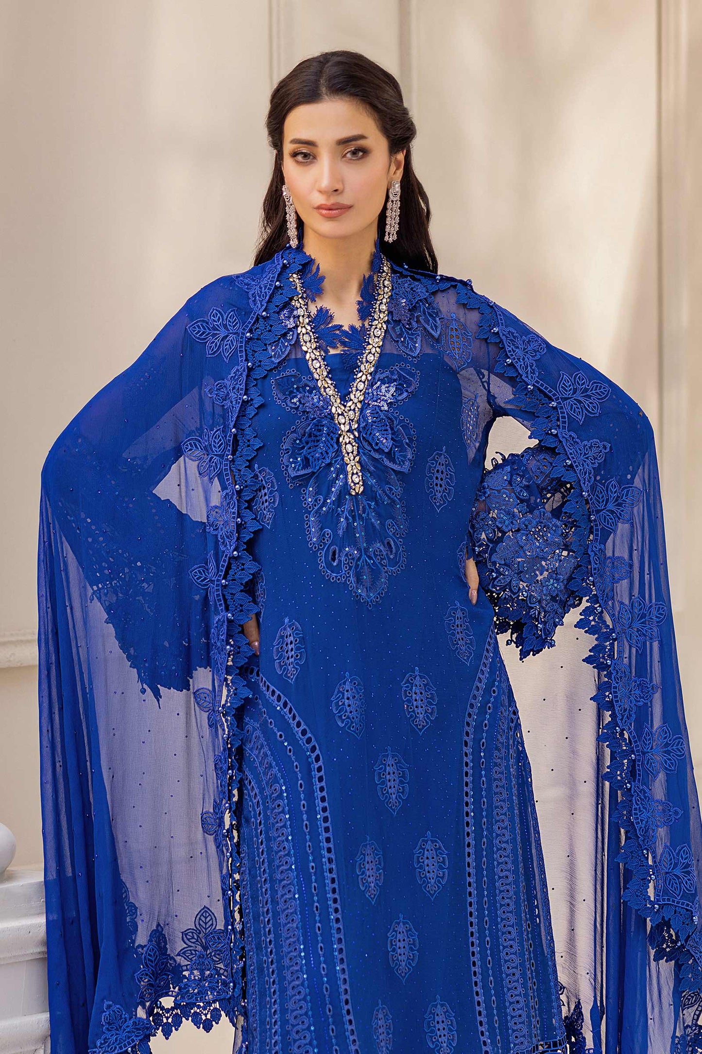 Maria.B. Unstitched Chiffon Embroidered Suit - 103