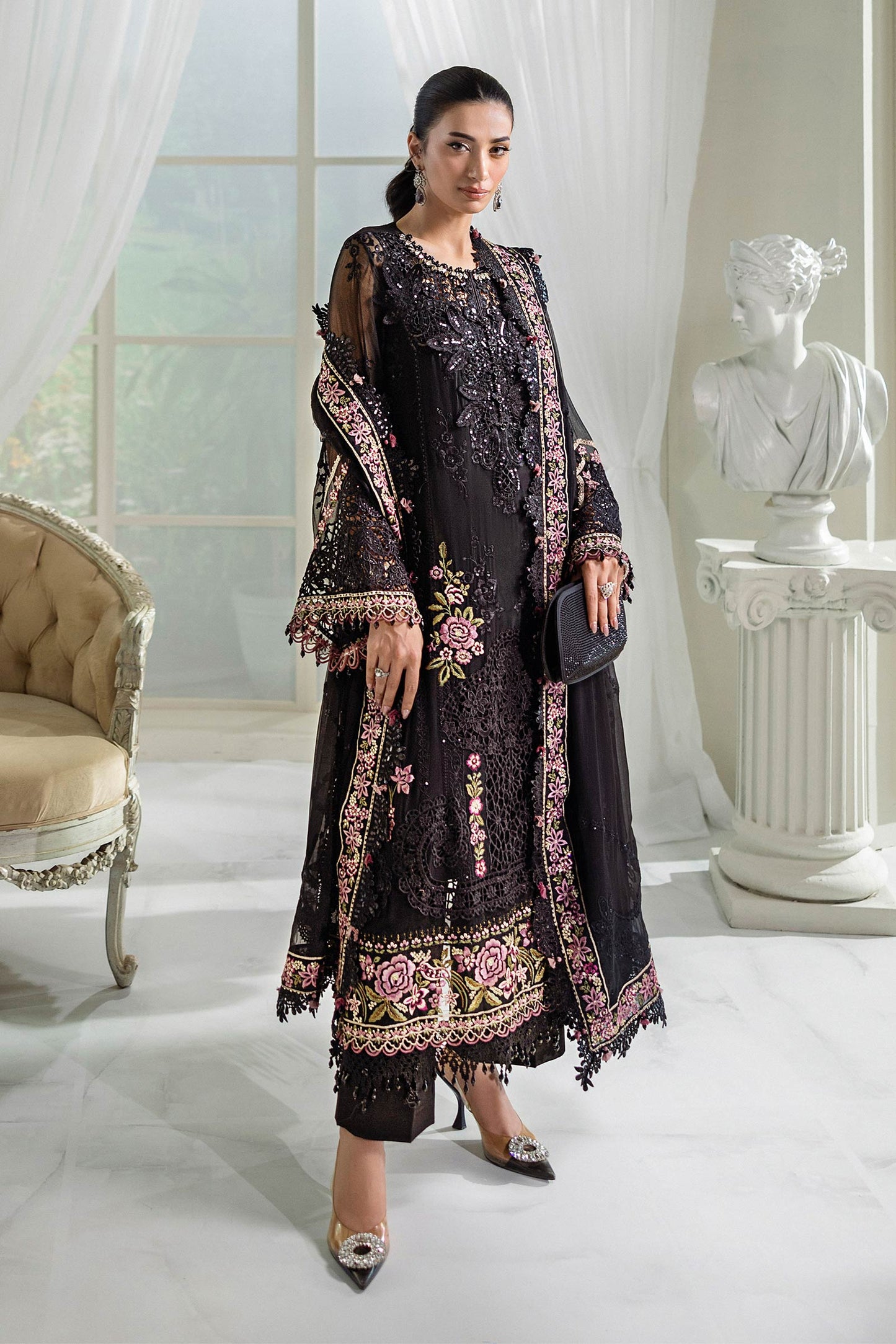 Maria.B. Unstitched Chiffon Embroidered Suit - 104