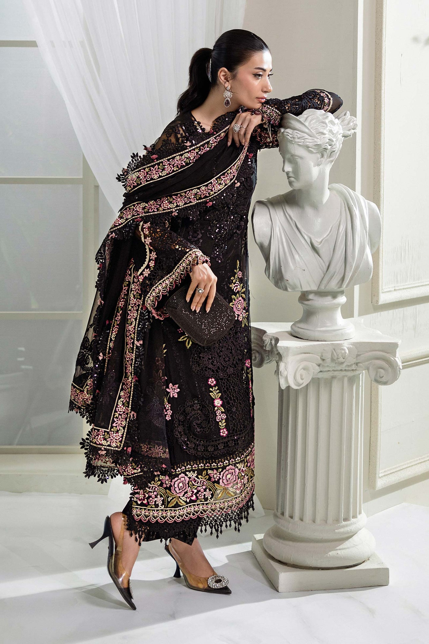 Maria.B. Unstitched Chiffon Embroidered Suit - 104
