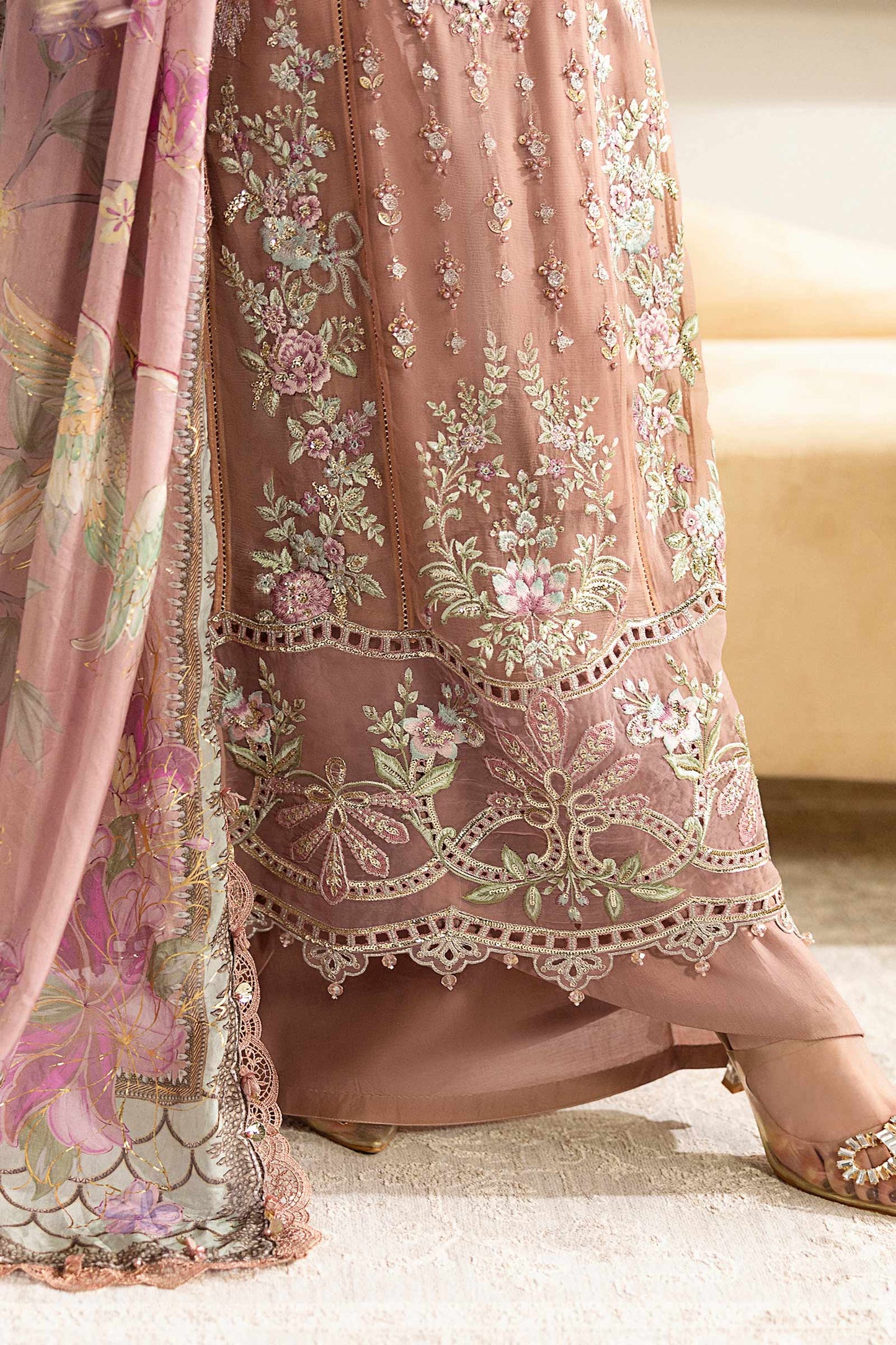Maria.B. Unstitched Chiffon Embroidered Suit - 105