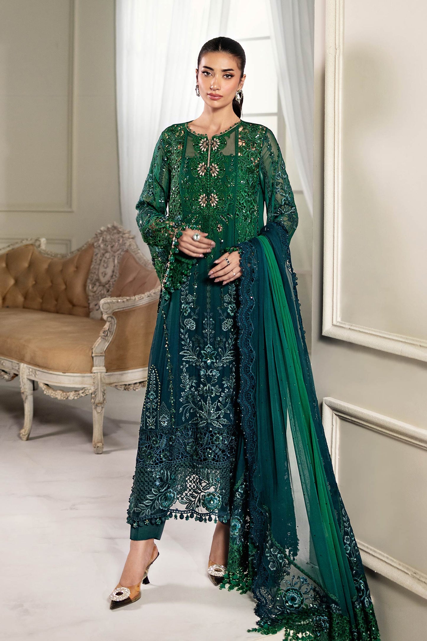 Maria.B. Unstitched Chiffon Embroidered Suit - 106