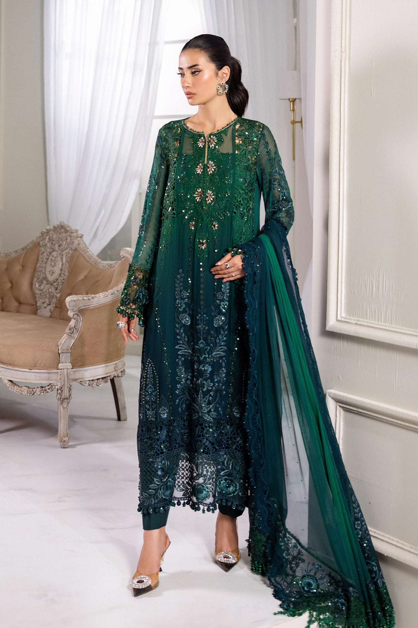 Maria.B. Unstitched Chiffon Embroidered Suit - 106