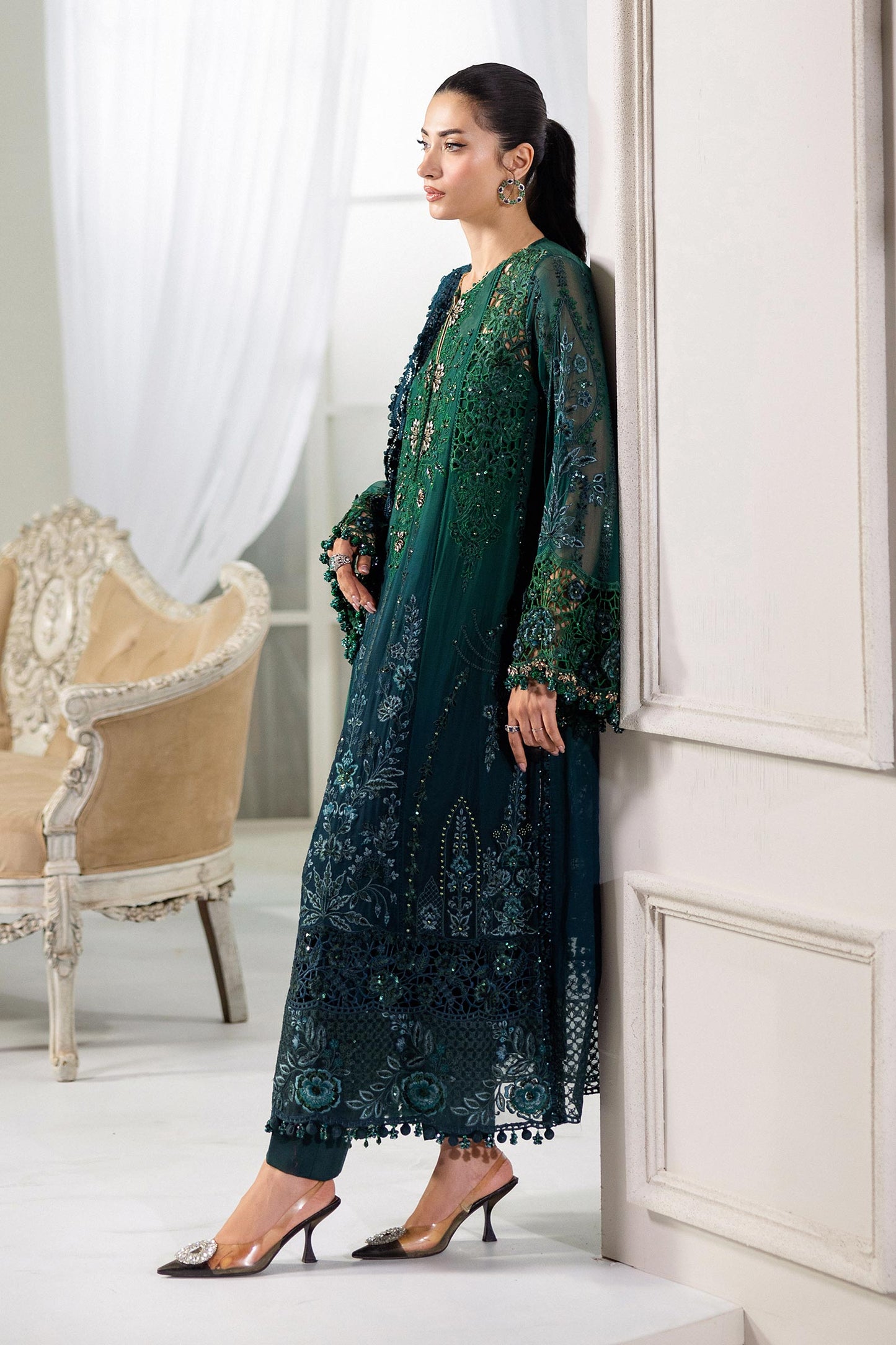 Maria.B. Unstitched Chiffon Embroidered Suit - 106