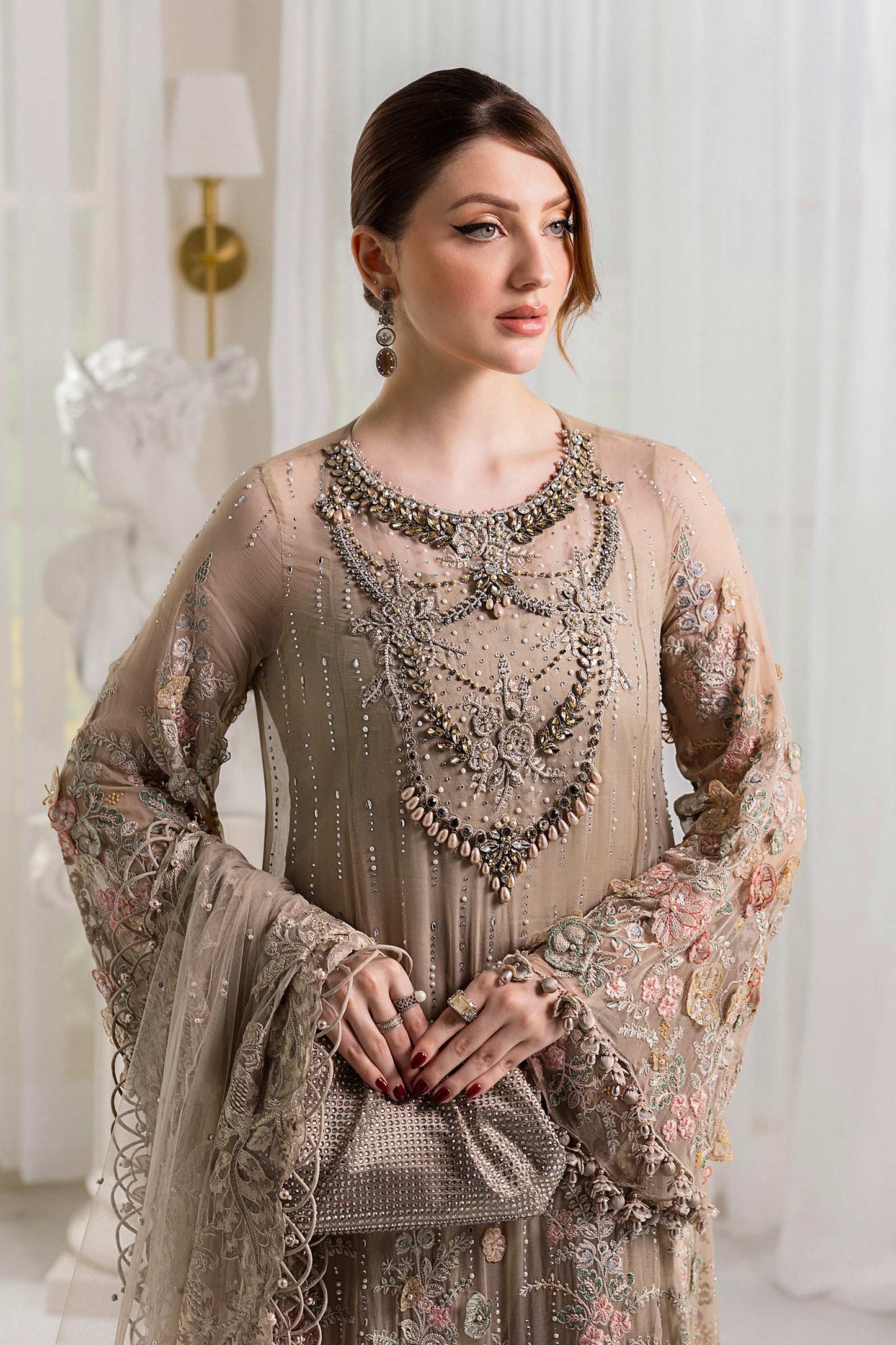 Maria.B. Unstitched Chiffon Embroidered Suit - 107