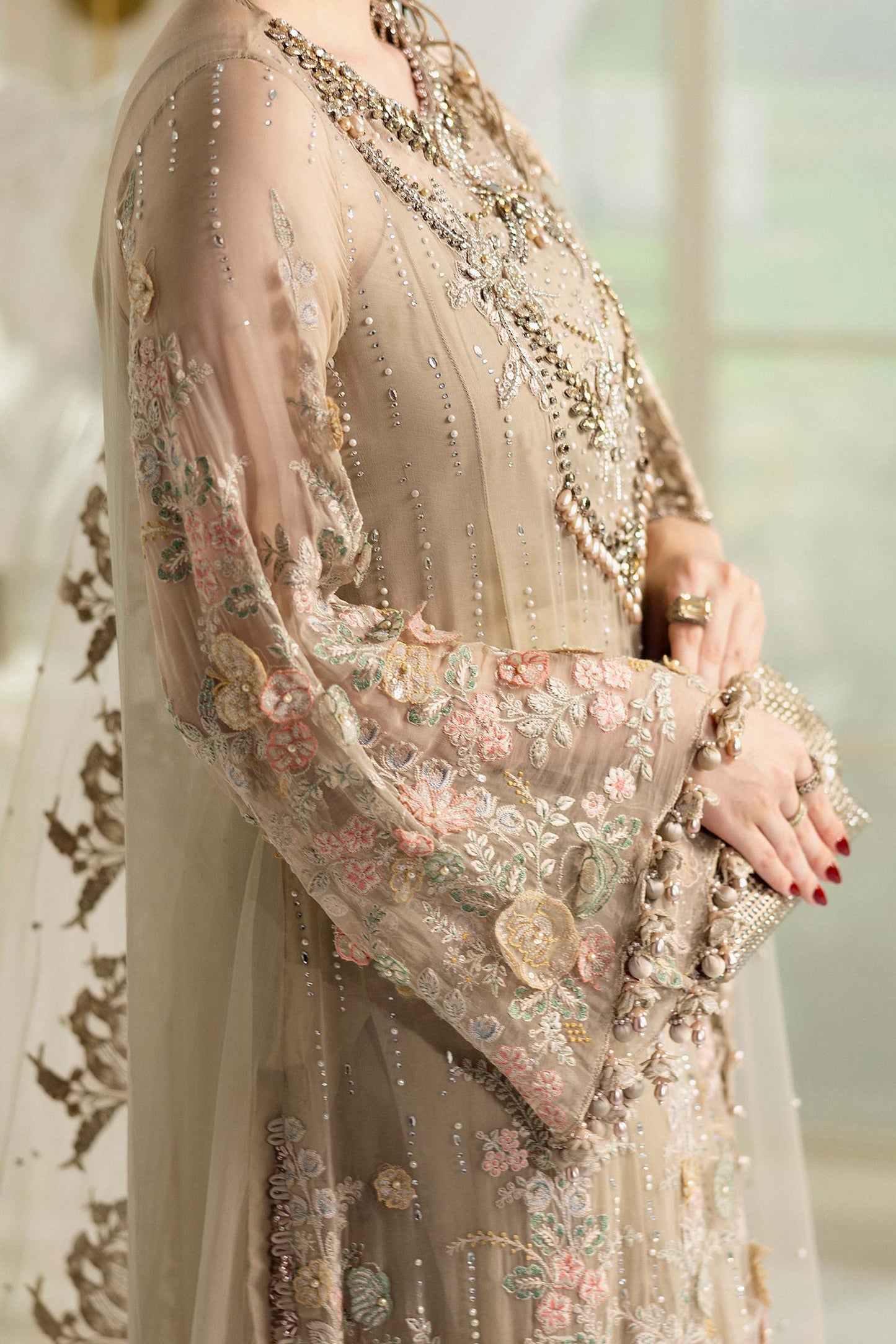Maria.B. Unstitched Chiffon Embroidered Suit - 107