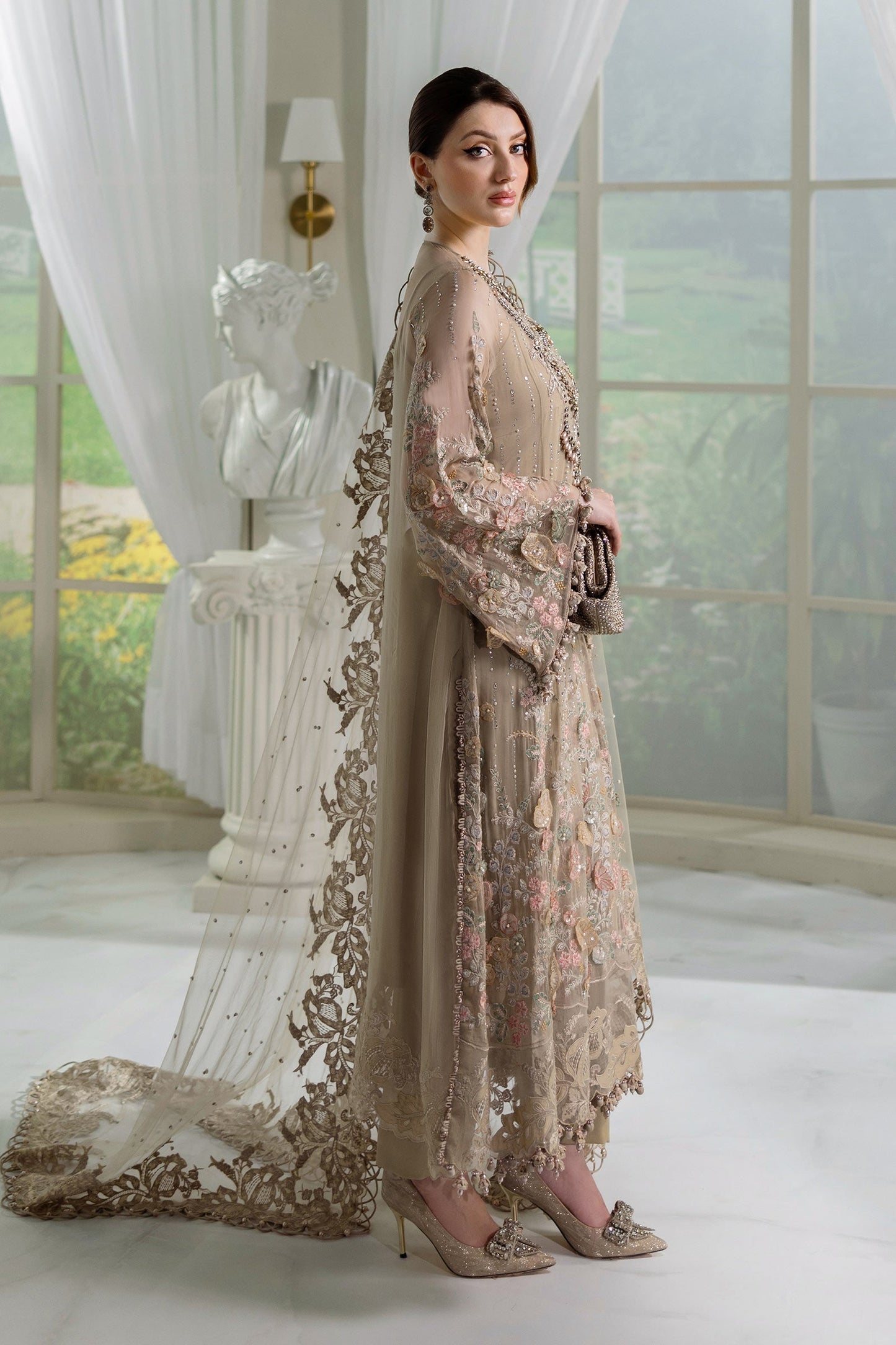Maria.B. Unstitched Chiffon Embroidered Suit - 107