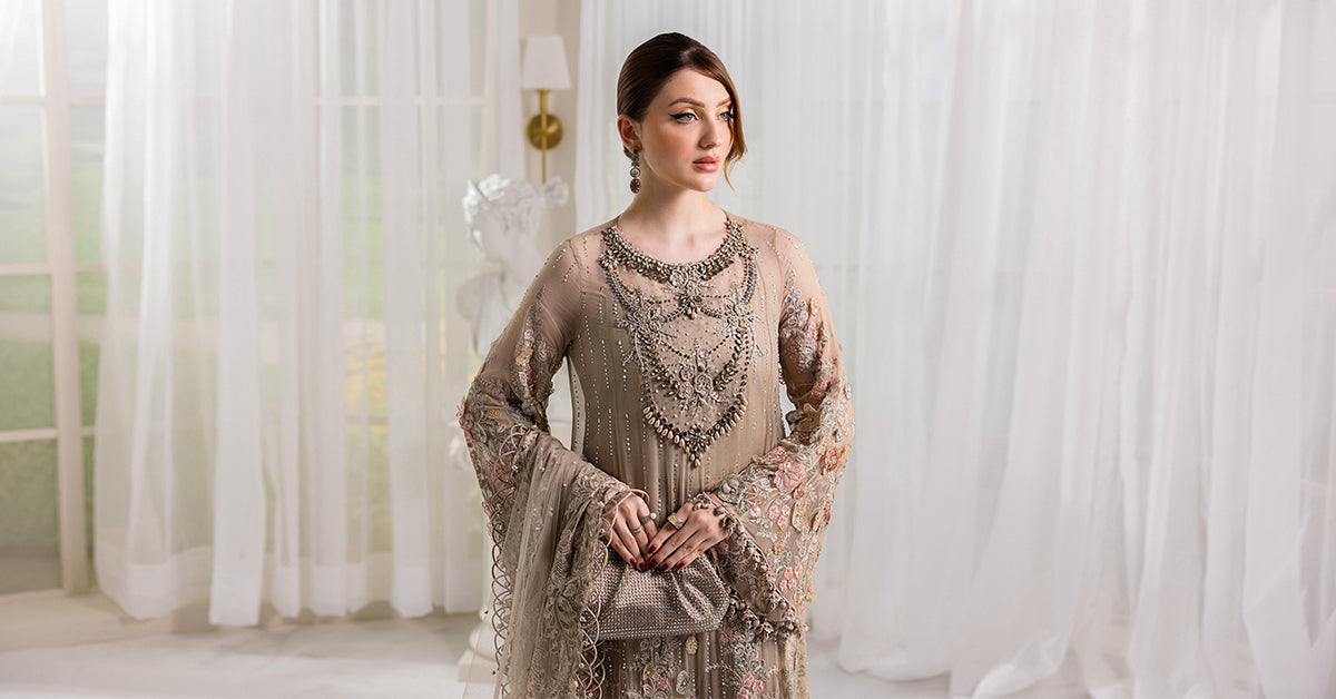 Maria.B. Unstitched Chiffon Embroidered Suit - 107
