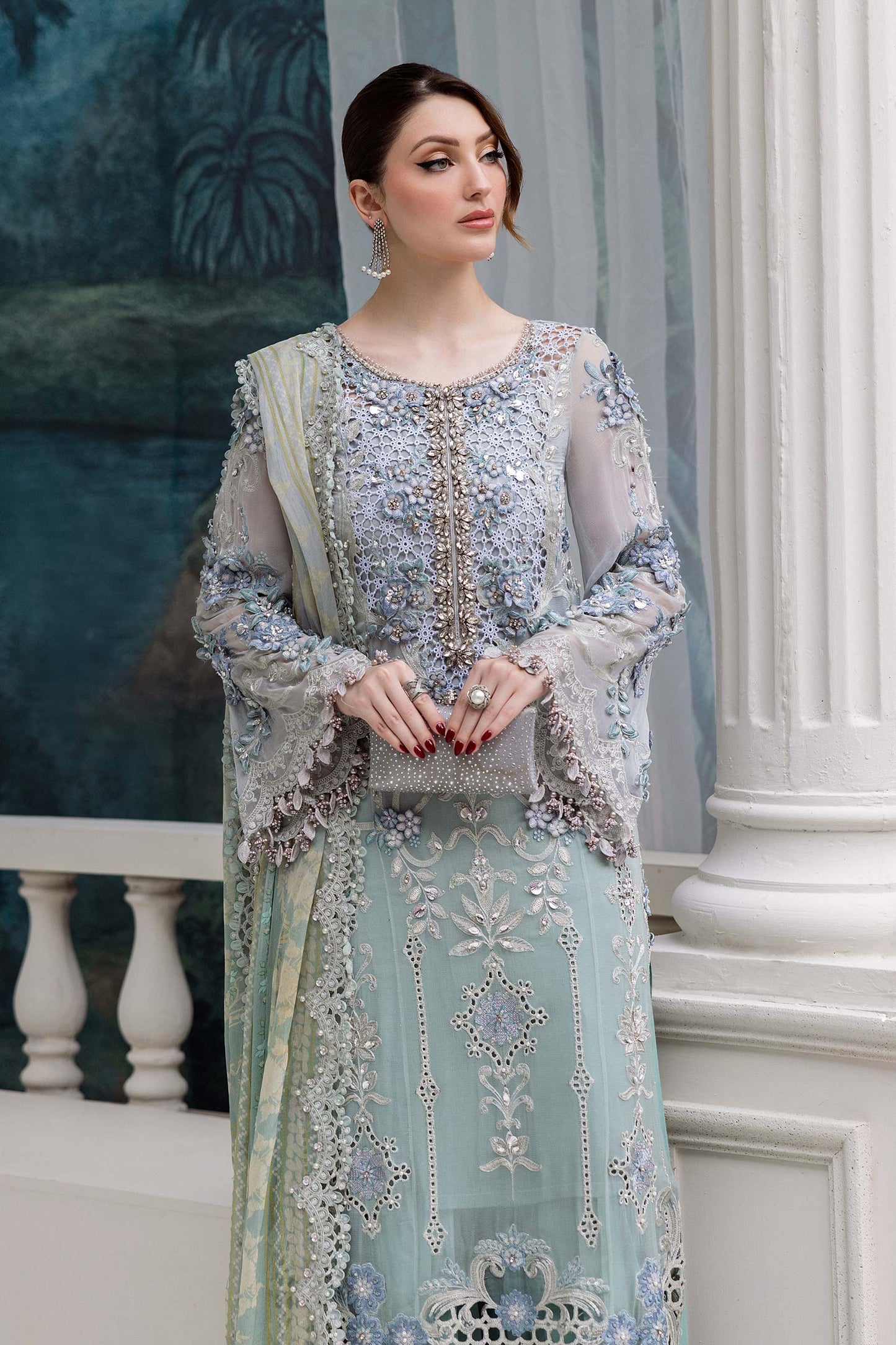 Maria.B. Unstitched Chiffon Embroidered Suit - 108