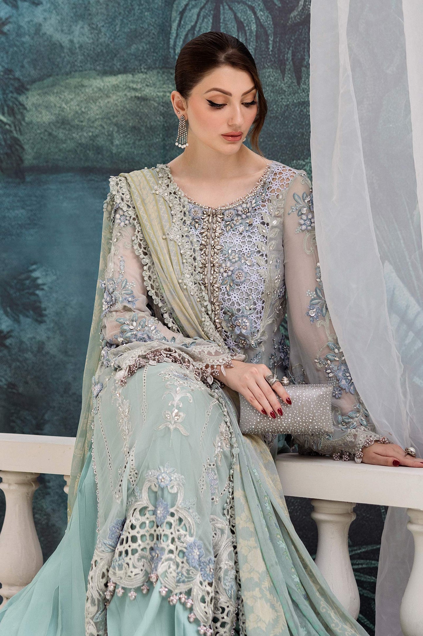 Maria.B. Unstitched Chiffon Embroidered Suit - 108