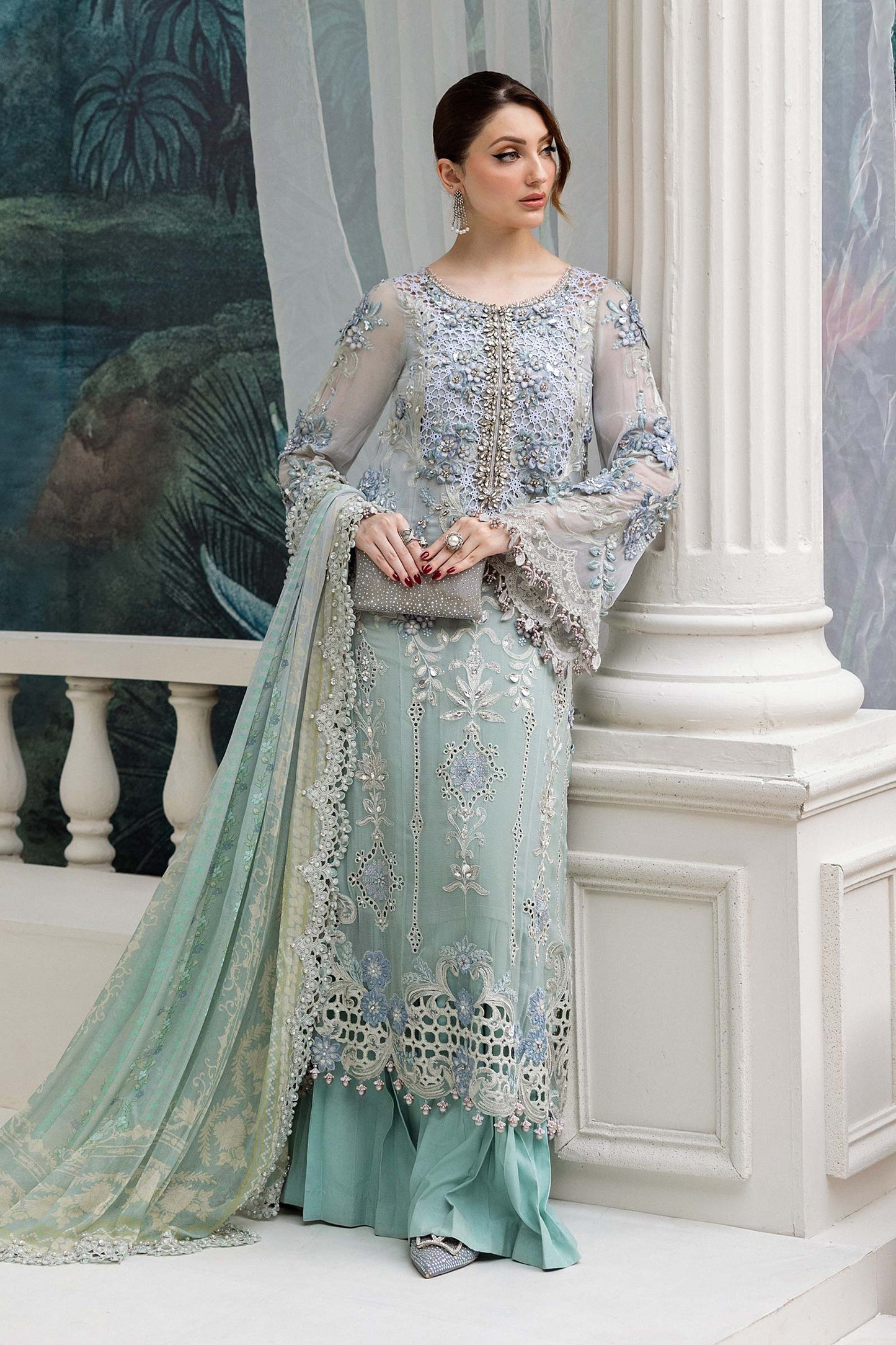 Maria.B. Unstitched Chiffon Embroidered Suit - 108