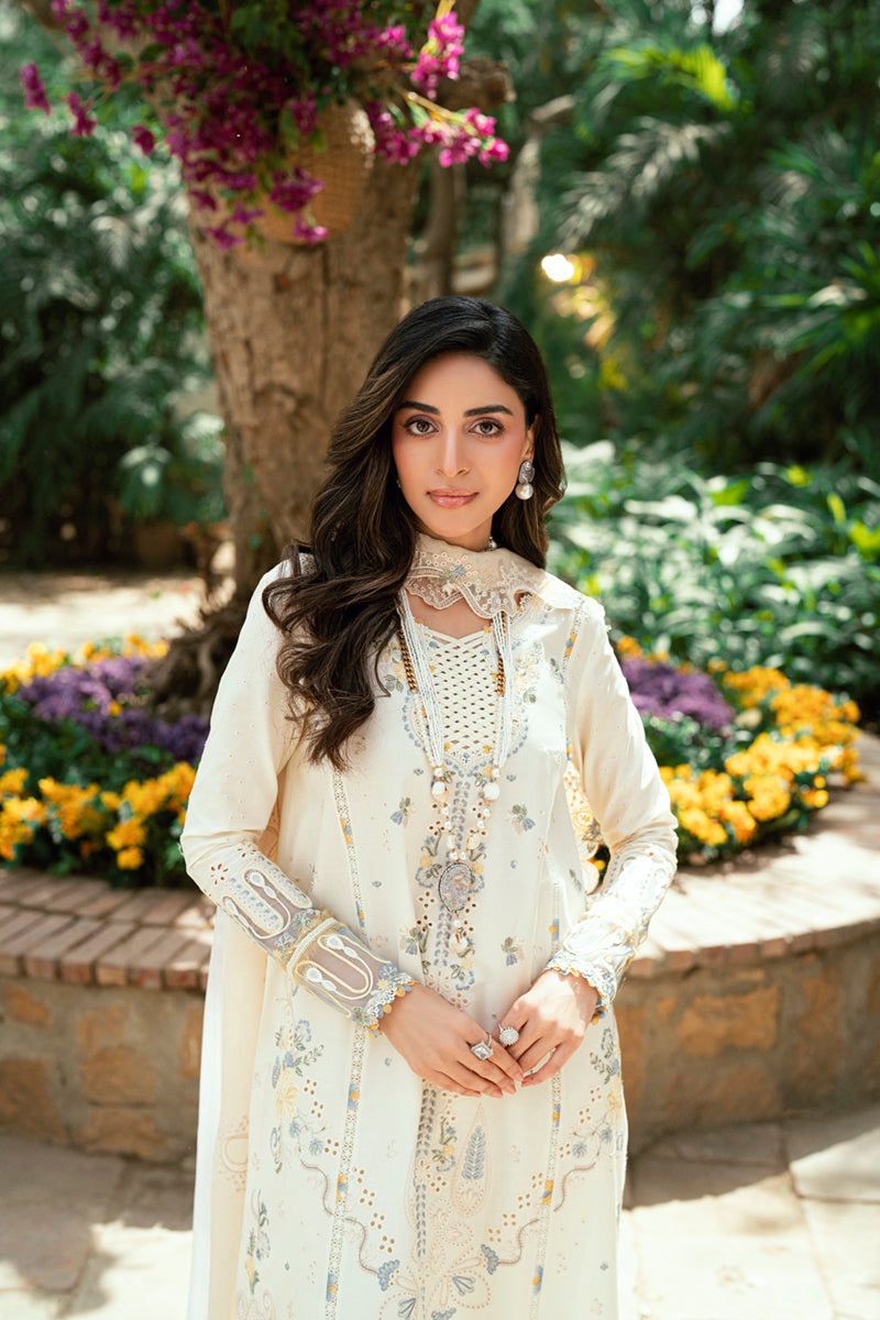 Qalamkar Luxury Lawn 2025 - 3pc Unstitched | Adeena