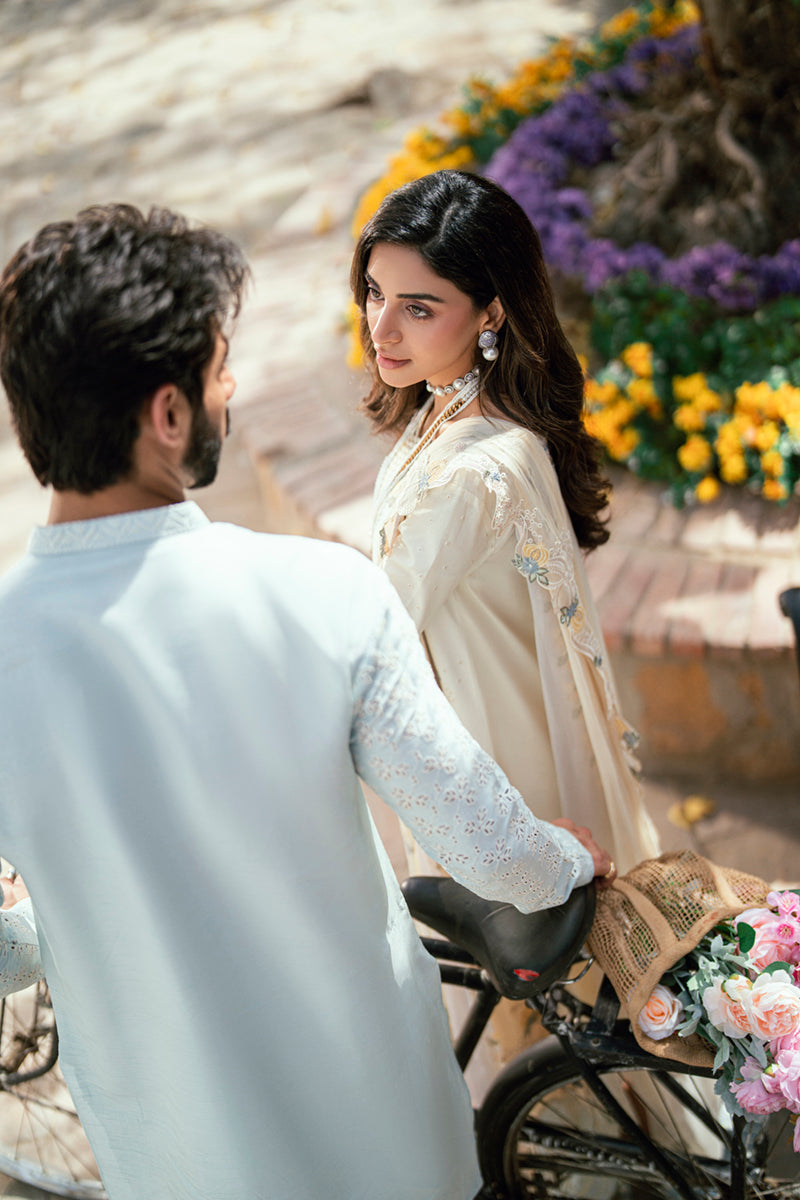 Qalamkar Luxury Lawn 2025 - 3pc Unstitched | Adeena
