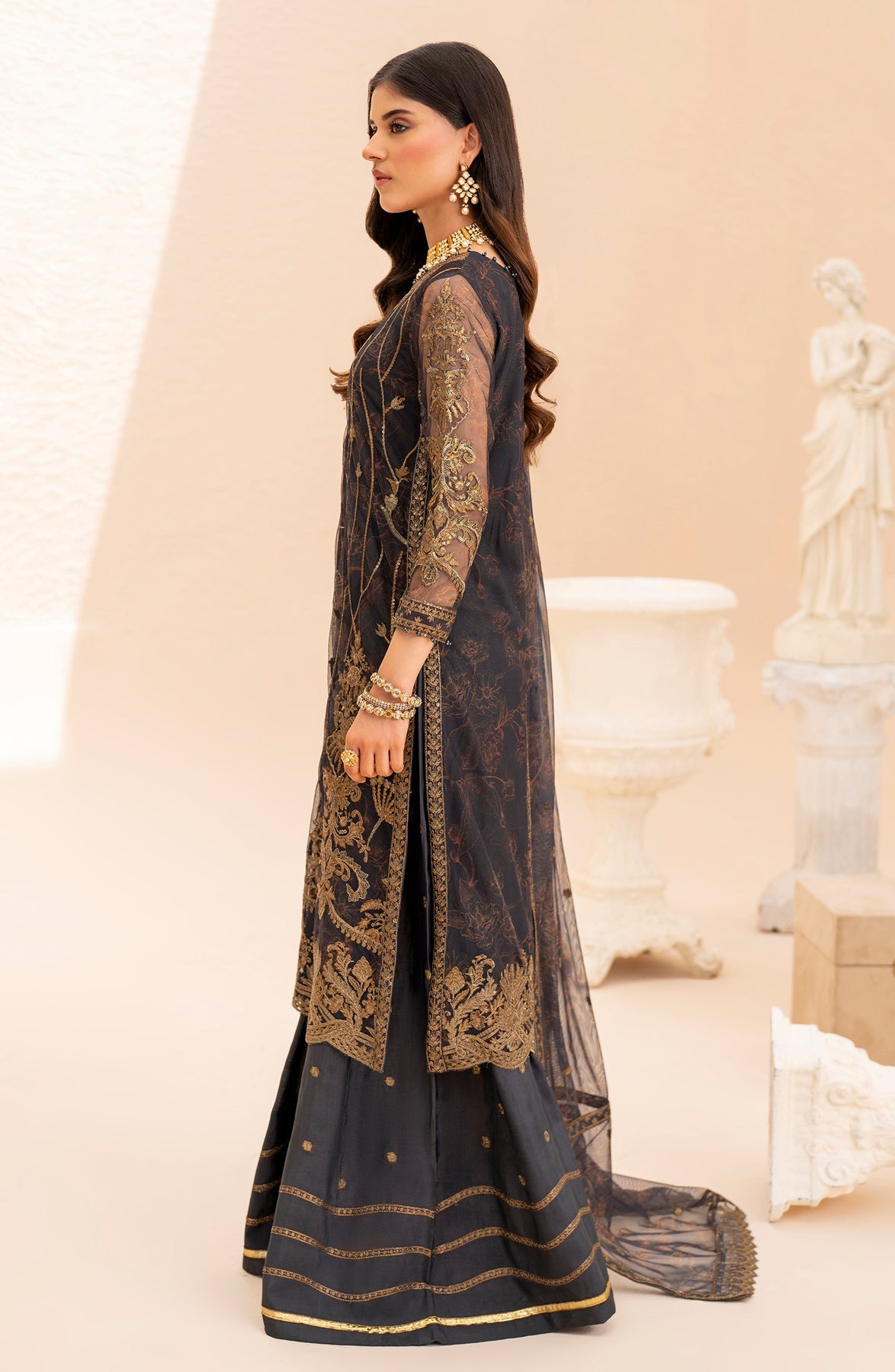 Zarif Maheer Unstitched Embroidered 3pcs Chiffon Formal | SELENE