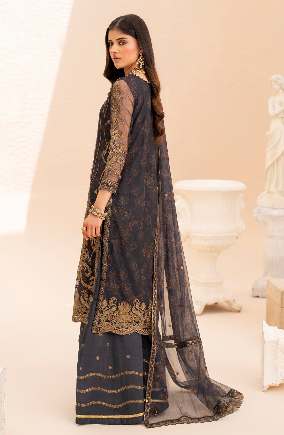 Zarif Maheer Unstitched Embroidered 3pcs Chiffon Formal | SELENE