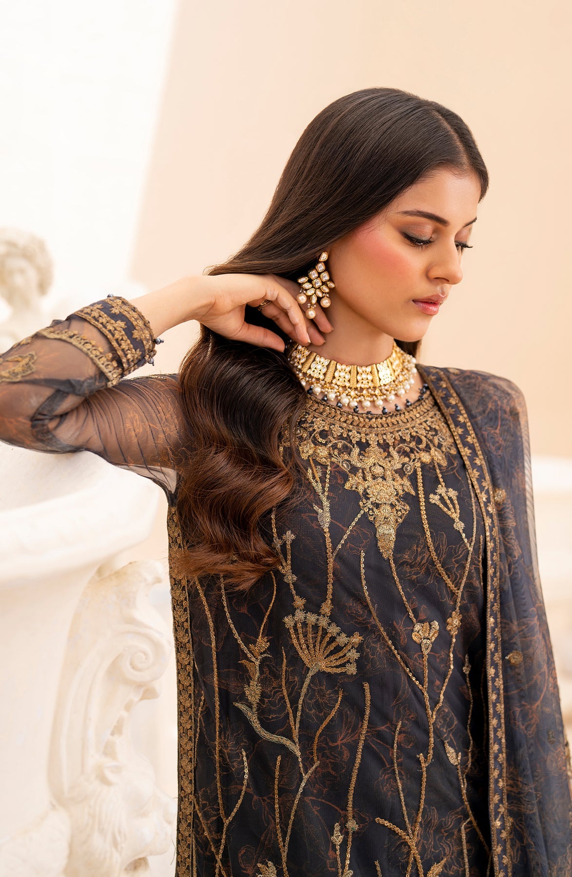 Zarif Maheer Unstitched Embroidered 3pcs Chiffon Formal | SELENE