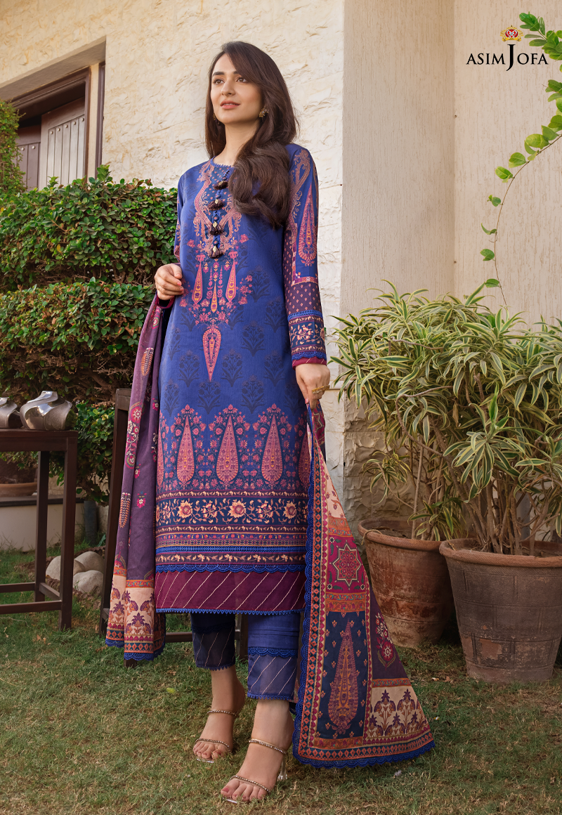 Asim Jofa Printed Unstitched Lawn 3-Piece 2023 | AJRP-03