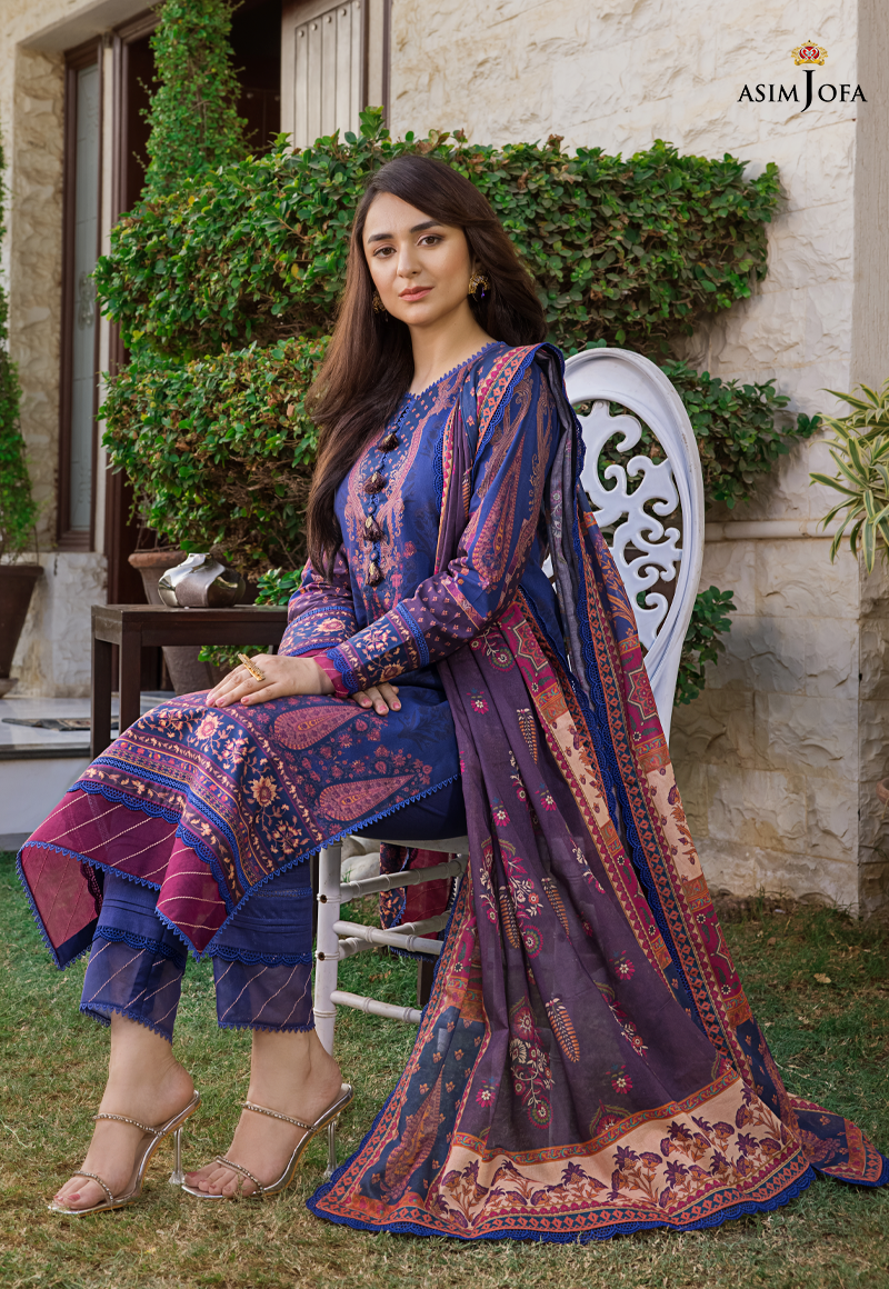 Asim Jofa Printed Unstitched Lawn 3-Piece 2023 | AJRP-03