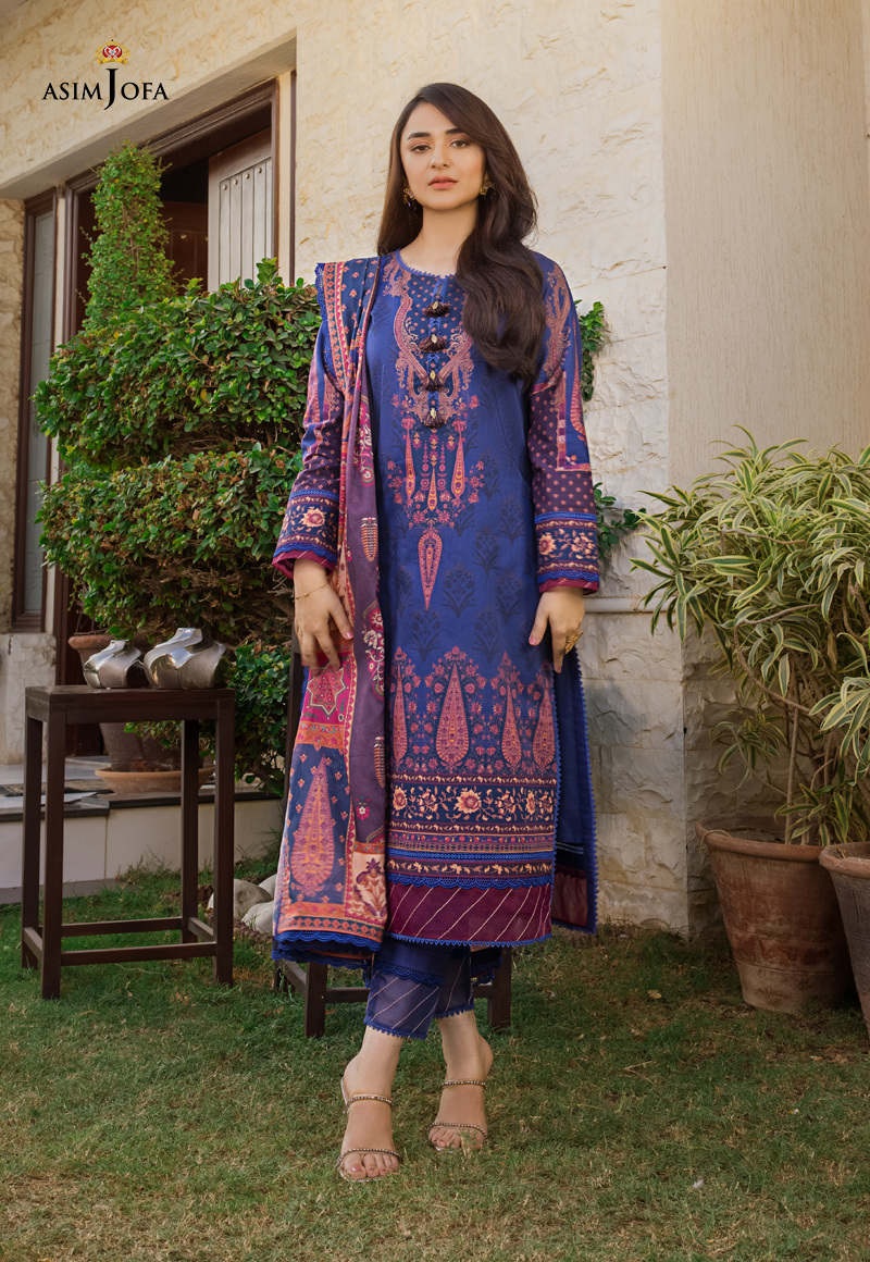Asim Jofa Printed Unstitched Lawn 3-Piece 2023 | AJRP-03