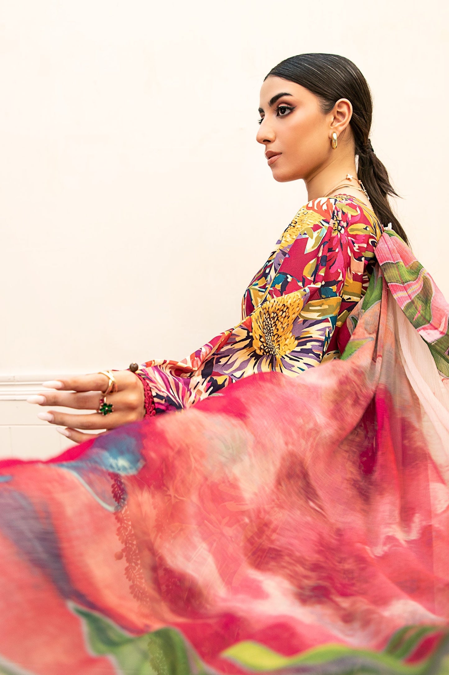Maria B Mbasic 3 Pc Unstitched Embroidered Lawn Suit | MB-3B