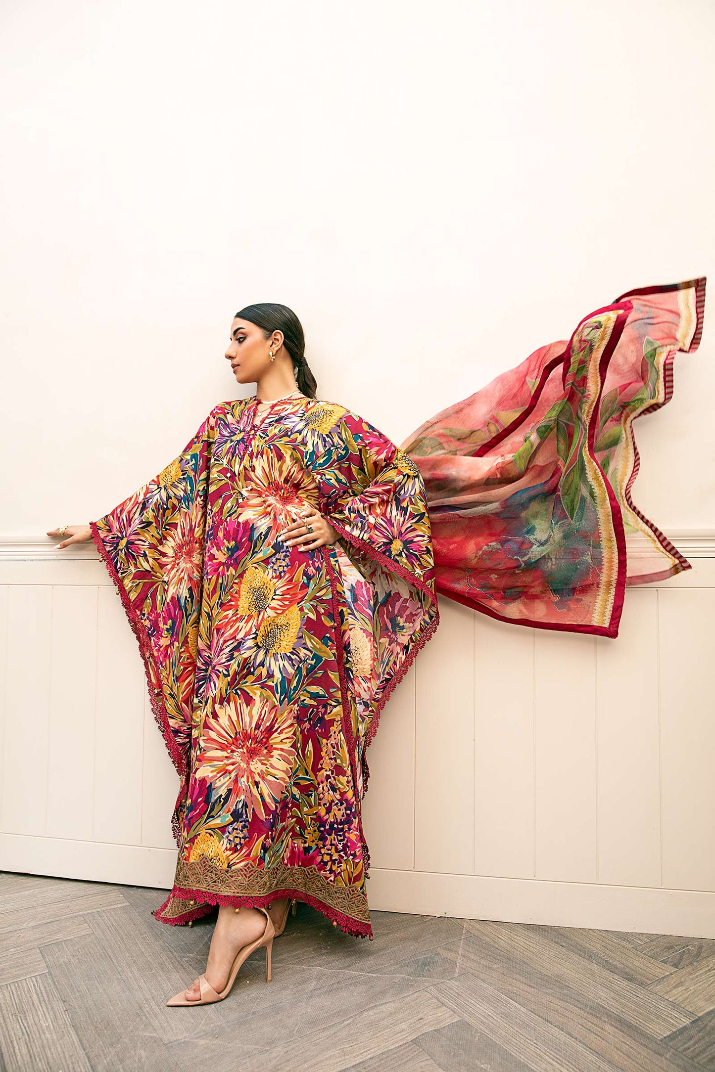Maria B Mbasic 3 Pc Unstitched Embroidered Lawn Suit | MB-3B