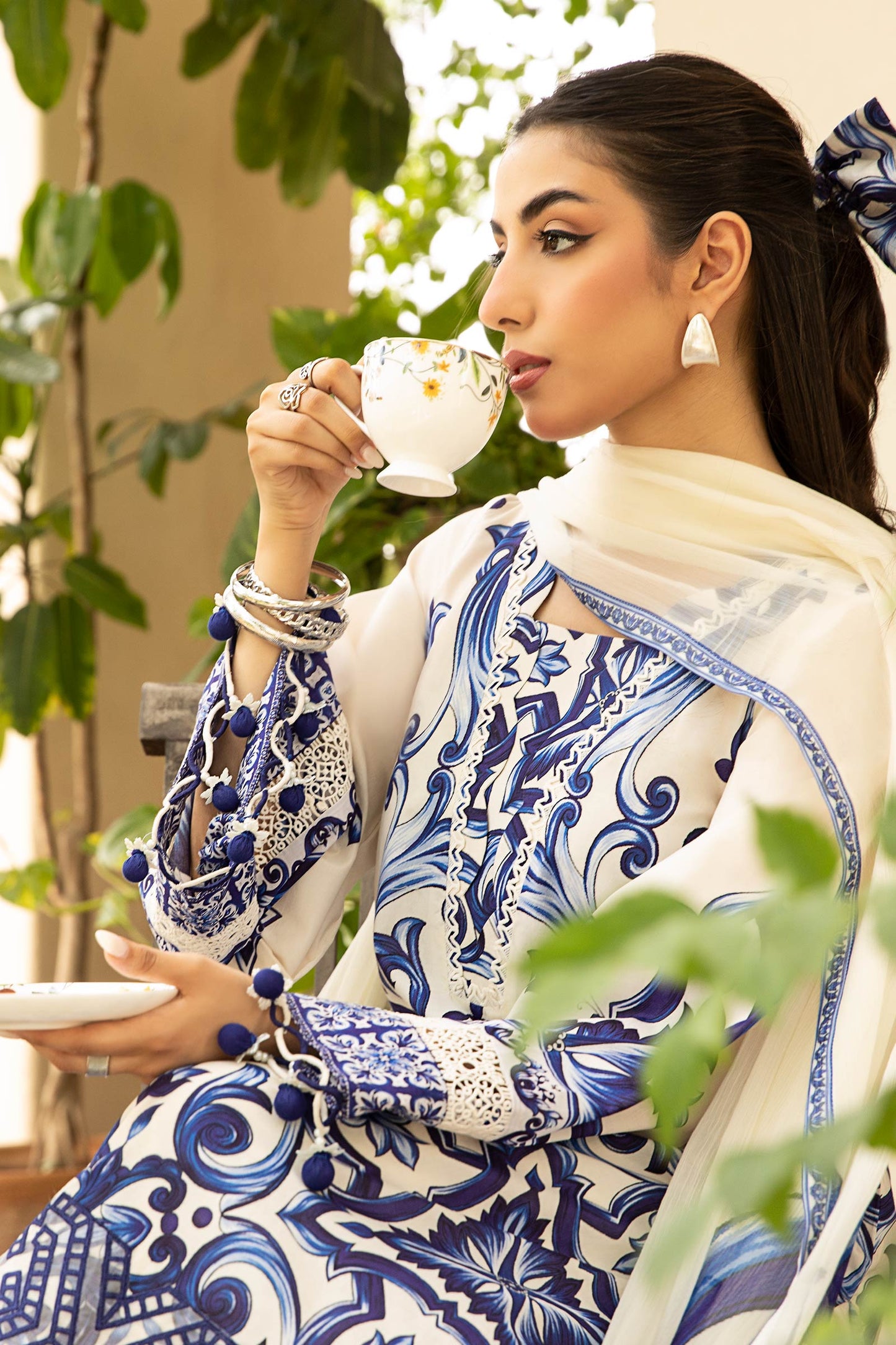Maria B Mbasic 3 Pc Unstitched Embroidered Lawn Suit | MB-4A