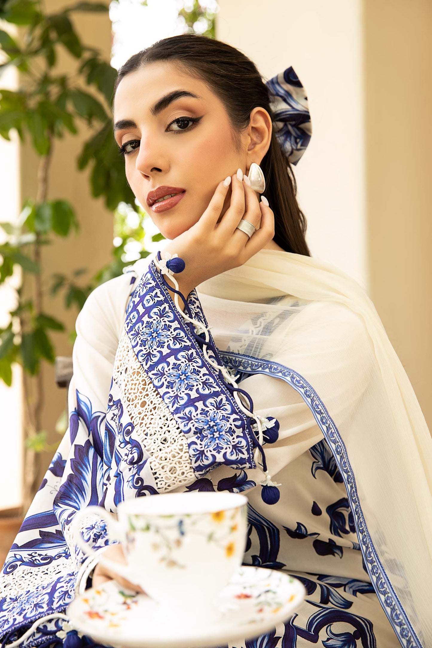 Maria B Mbasic 3 Pc Unstitched Embroidered Lawn Suit | MB-4A