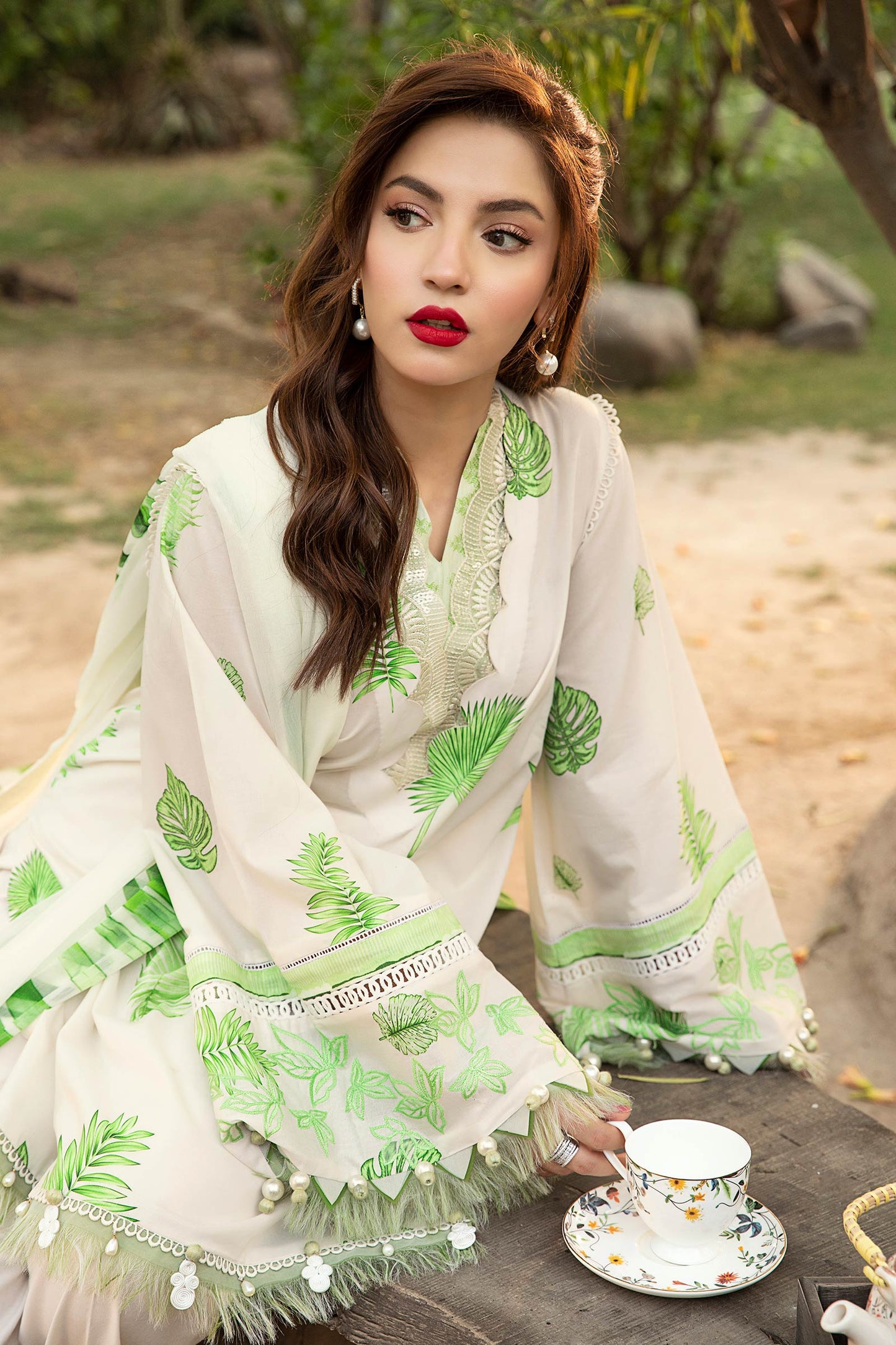 Maria B Mbasic 3 Pc Unstitched Embroidered Lawn Suit | MB-6B