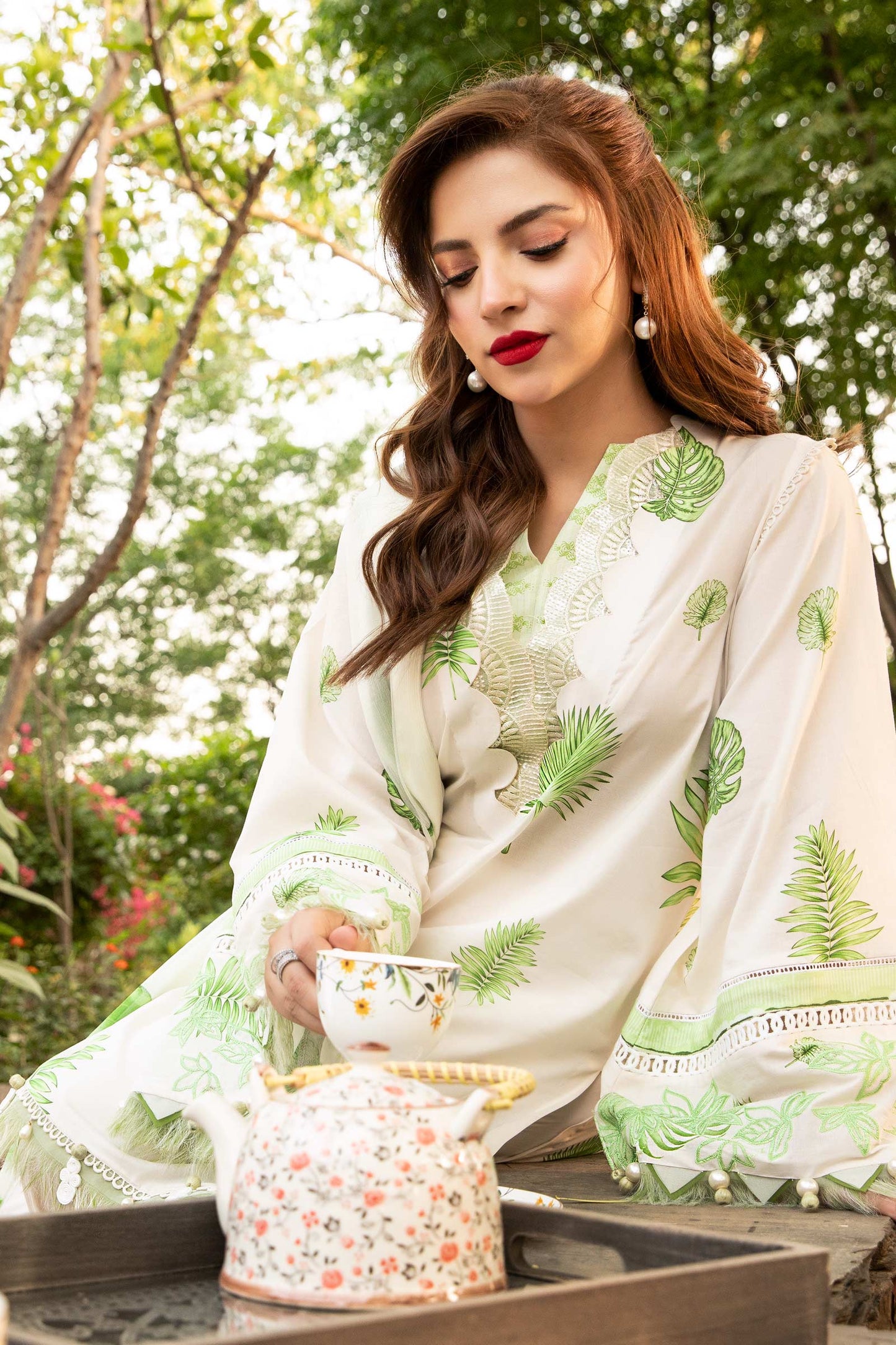 Maria B Mbasic 3 Pc Unstitched Embroidered Lawn Suit | MB-6B