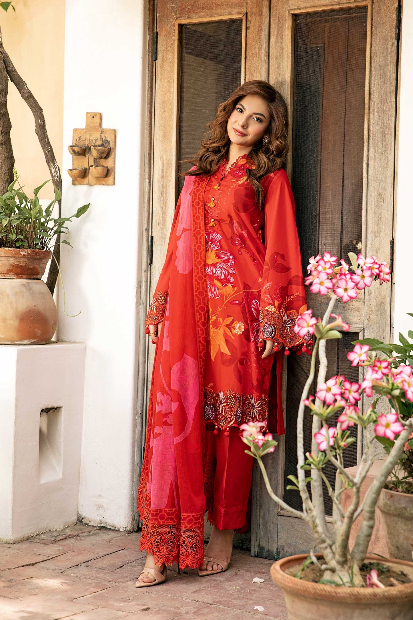 Maria B Mbasic 3 Pc Unstitched Embroidered Lawn Suit | MB-7A