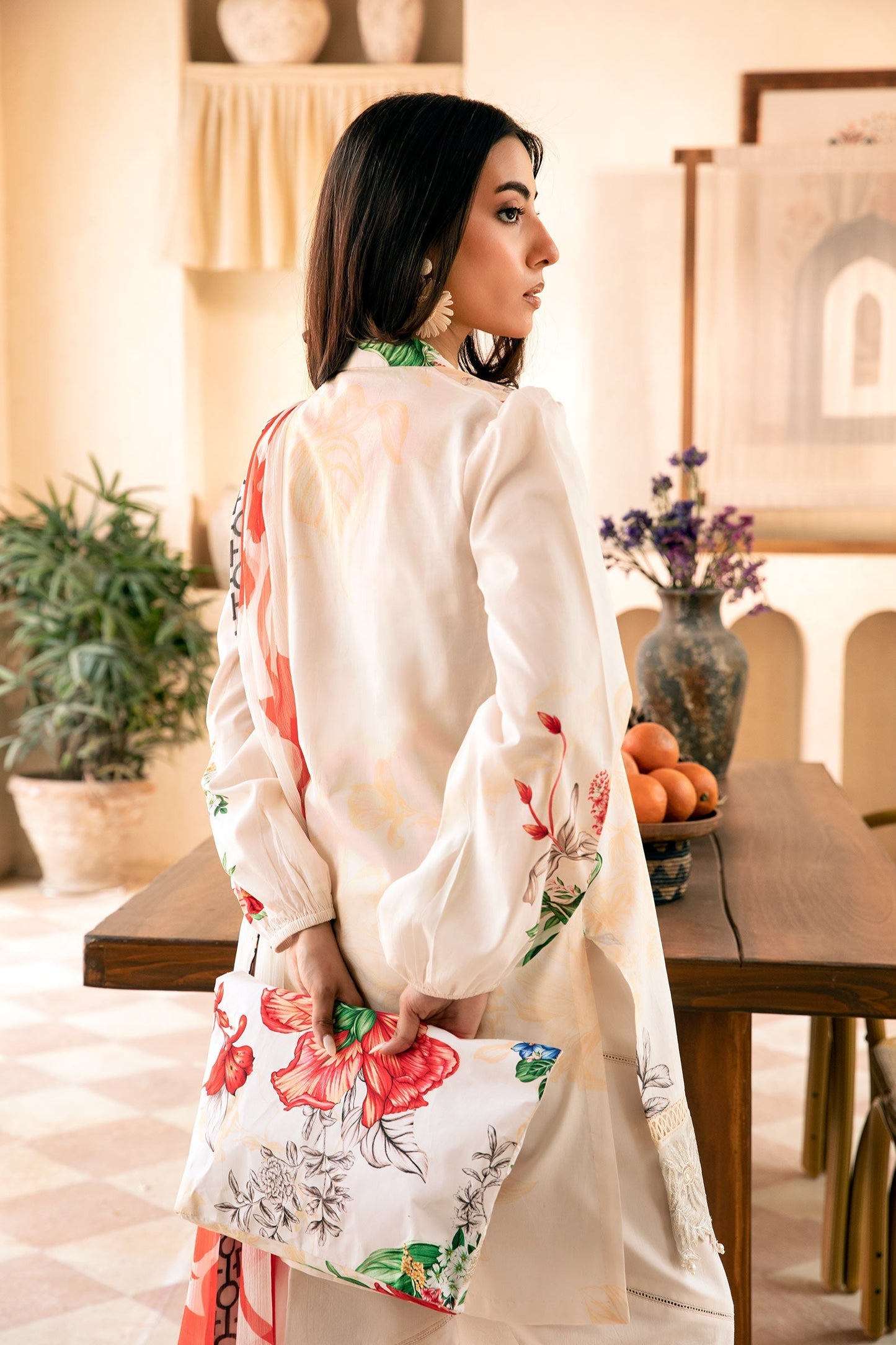 Maria B Mbasic 3 Pc Unstitched Embroidered Lawn Suit | MB-7B