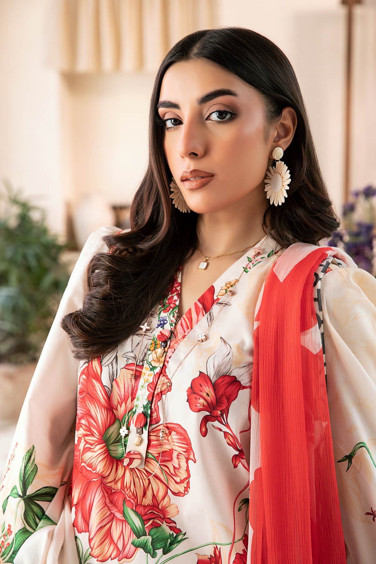 Maria B Mbasic 3 Pc Unstitched Embroidered Lawn Suit | MB-7B